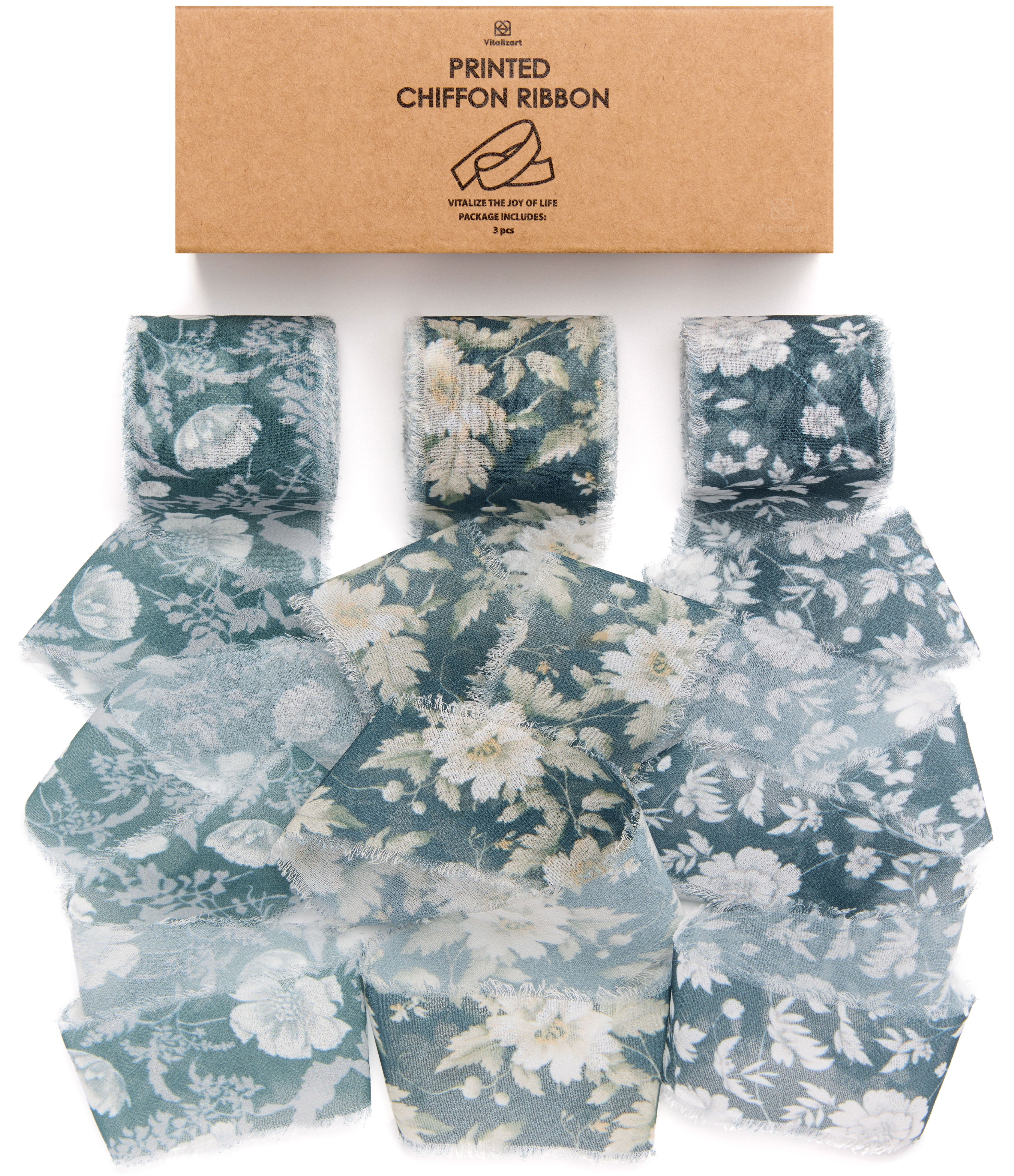 Printed Frayed Ribbon 1 1/2