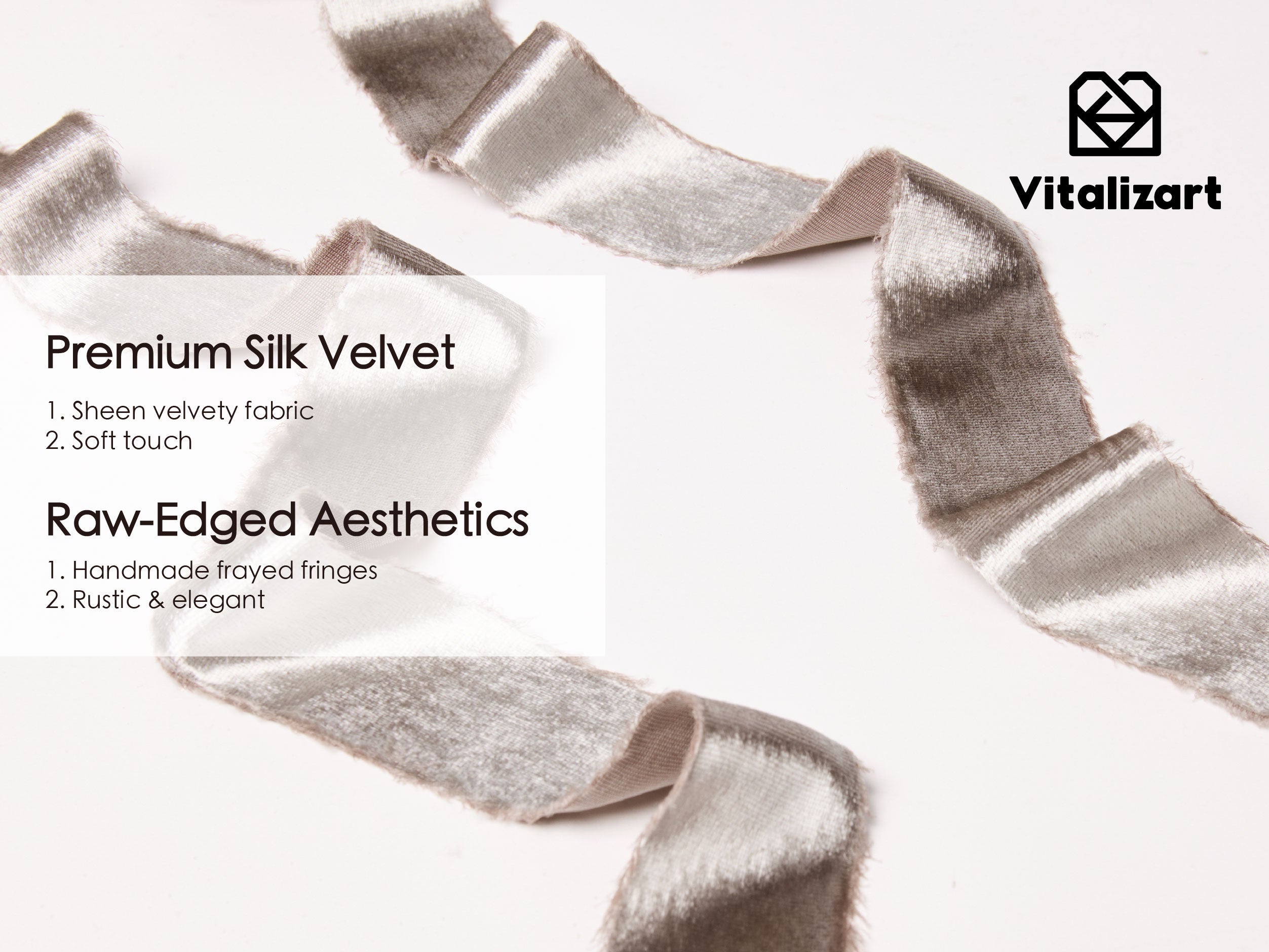 Frayed Edges Glossy Velvet Ribbon For Christmas 1.5