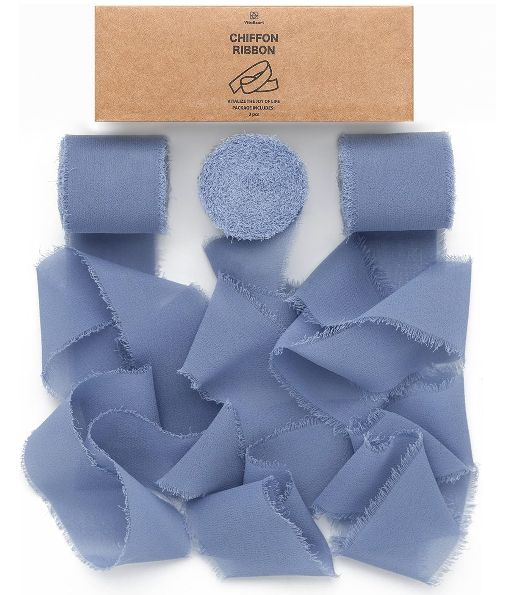 Fringe Chiffon Silk Ribbon 1.5