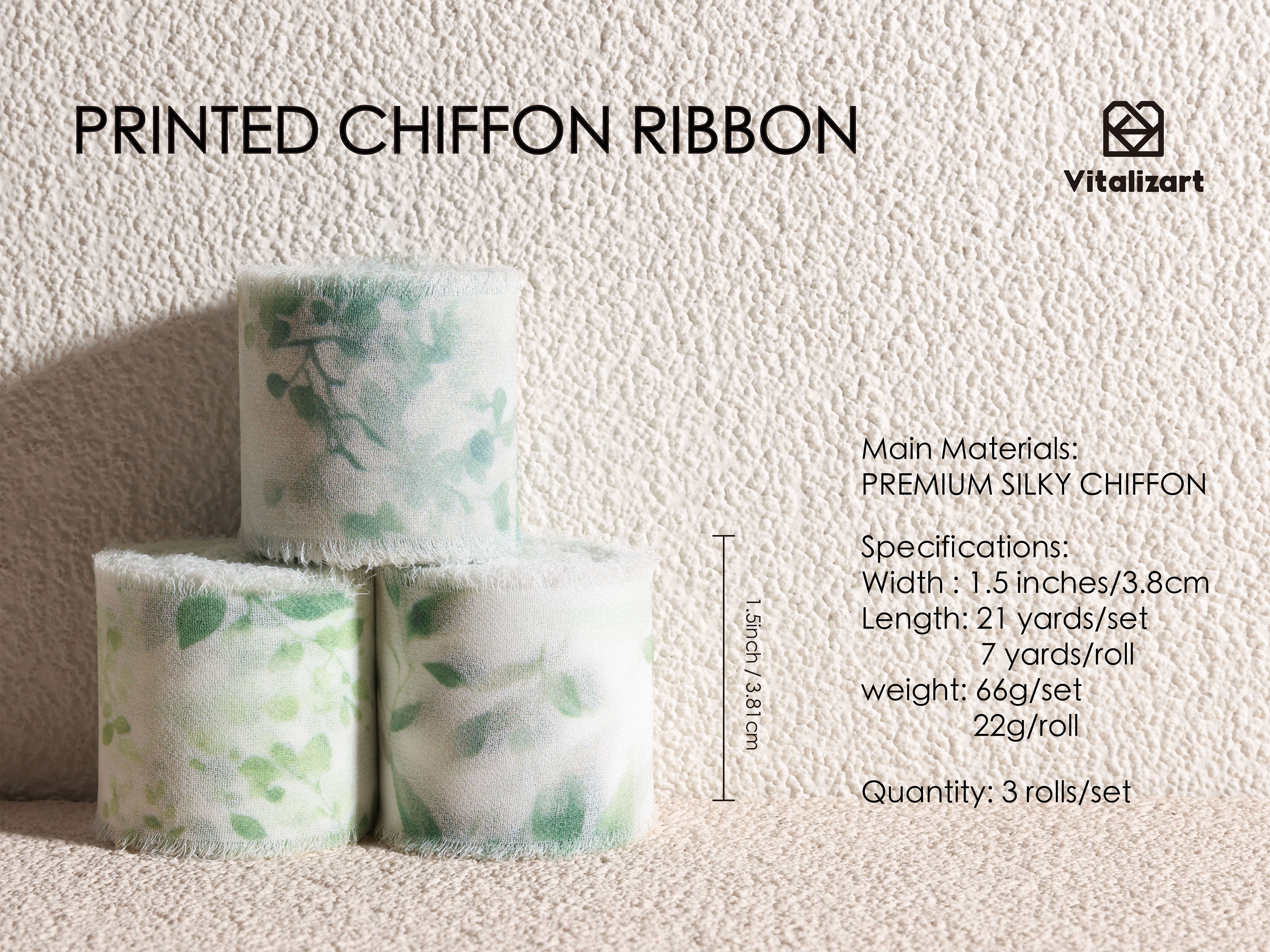 Printed Frayed Ribbon 1 1/2