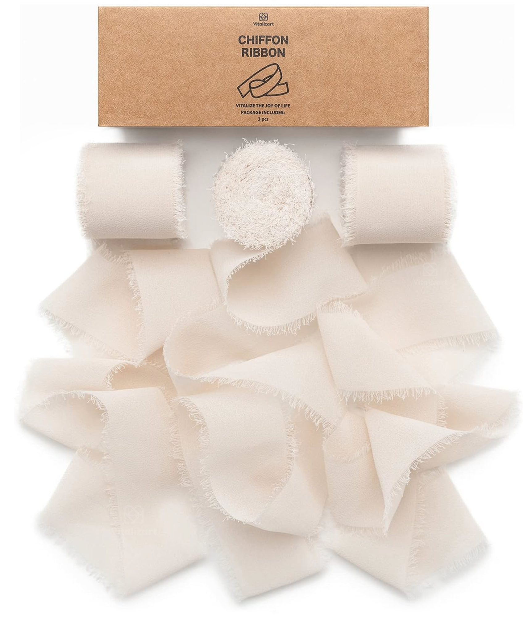 Fringe Chiffon Silk Ribbon 1.5