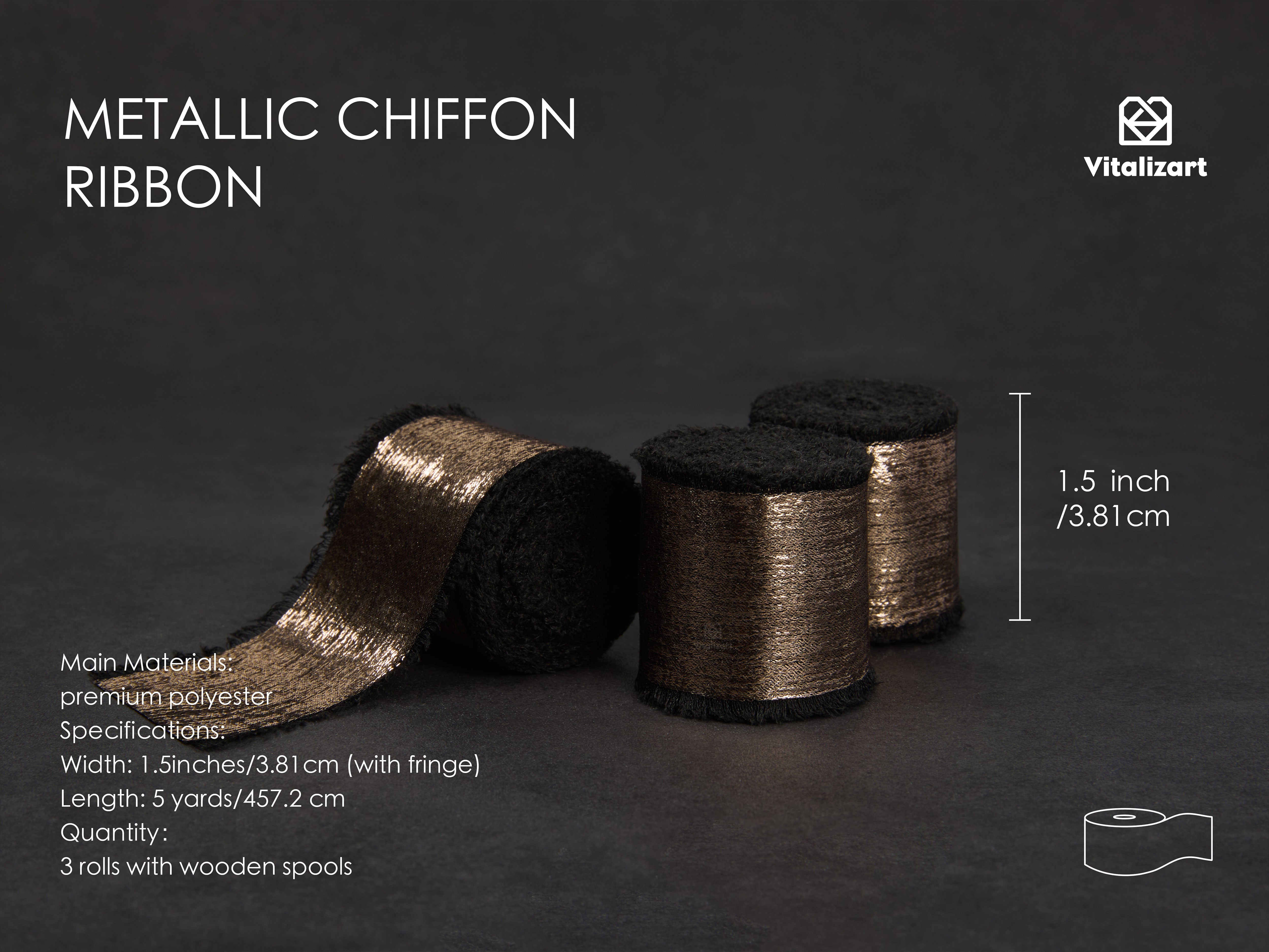 Metallic Chiffon Ribbon 1-1/2