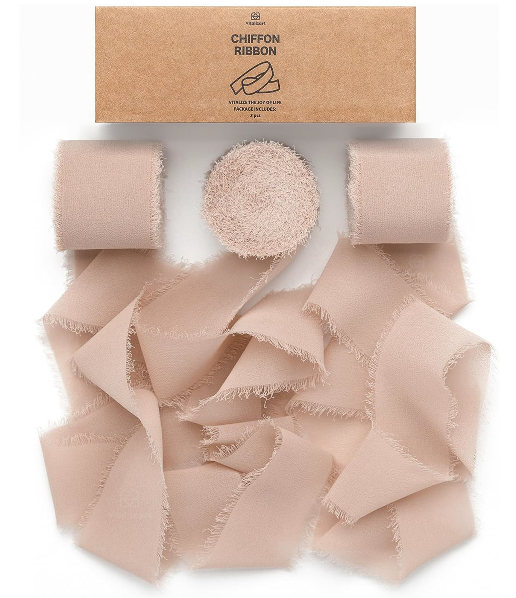 Fringe Chiffon Silk Ribbon 1.5