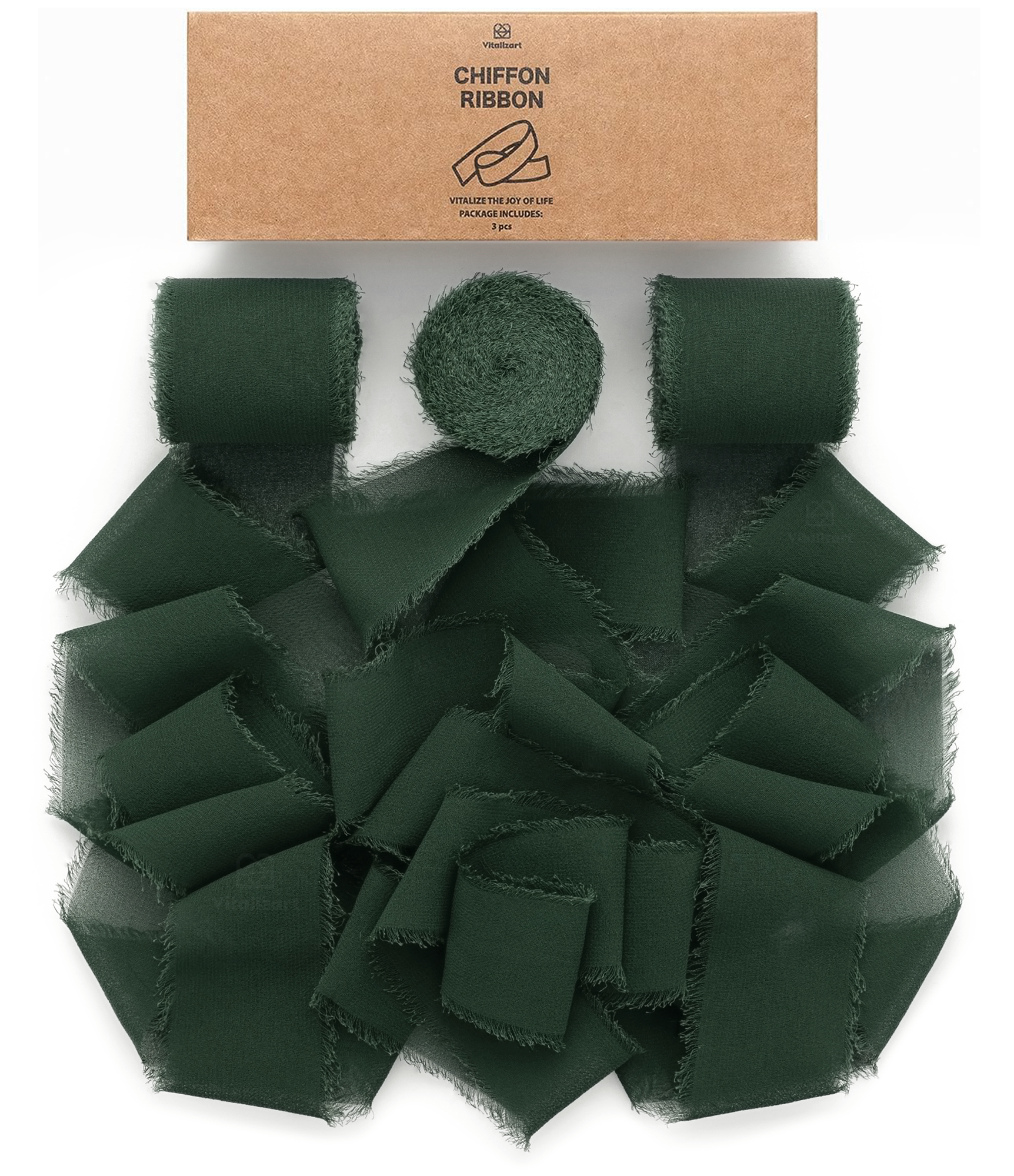 Fringe Chiffon Silk Ribbon 1.5