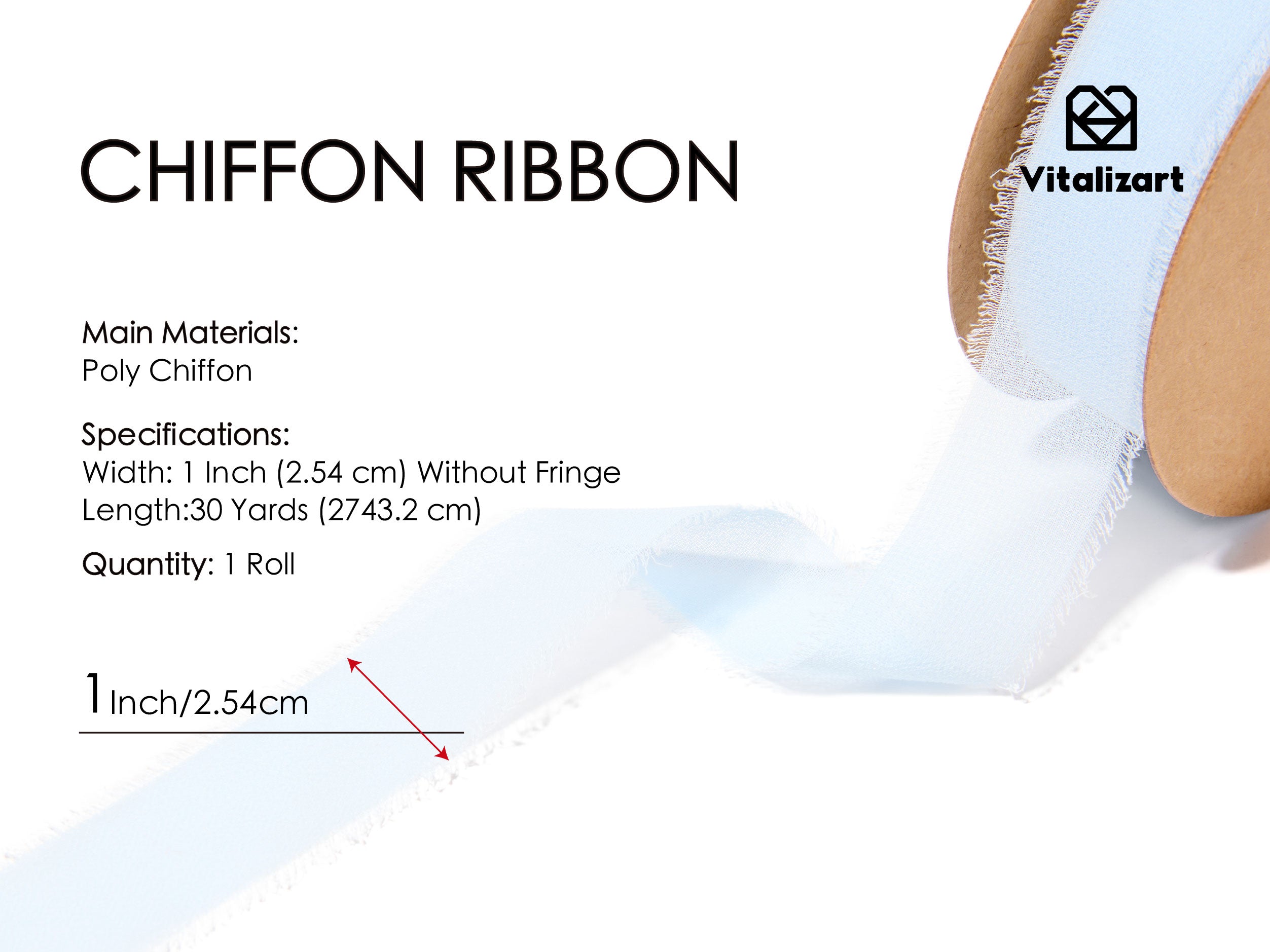 Fringe Chiffon Silk Ribbon 1 Roll 1