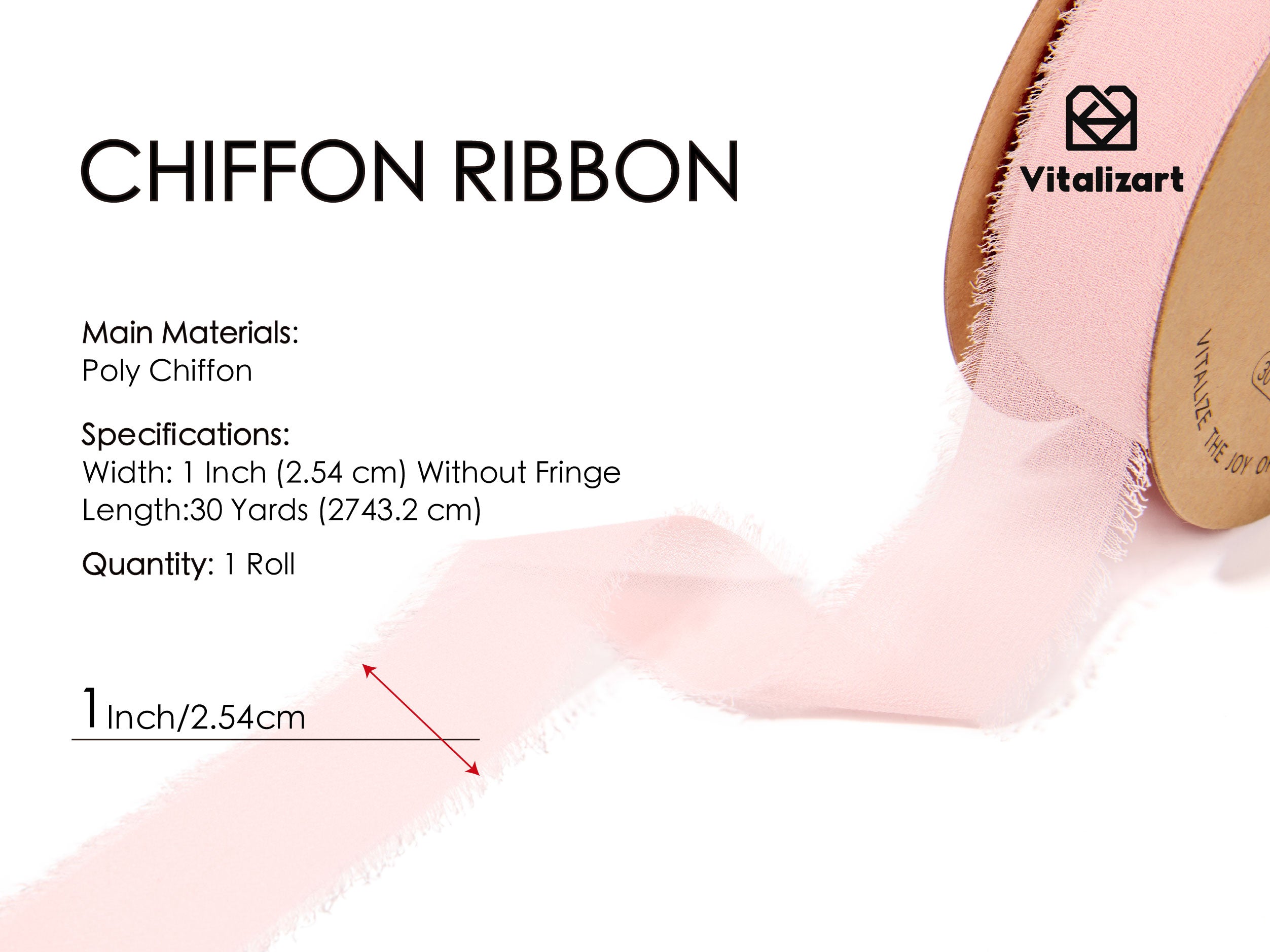 Fringe Chiffon Silk Ribbon 1 Roll 1