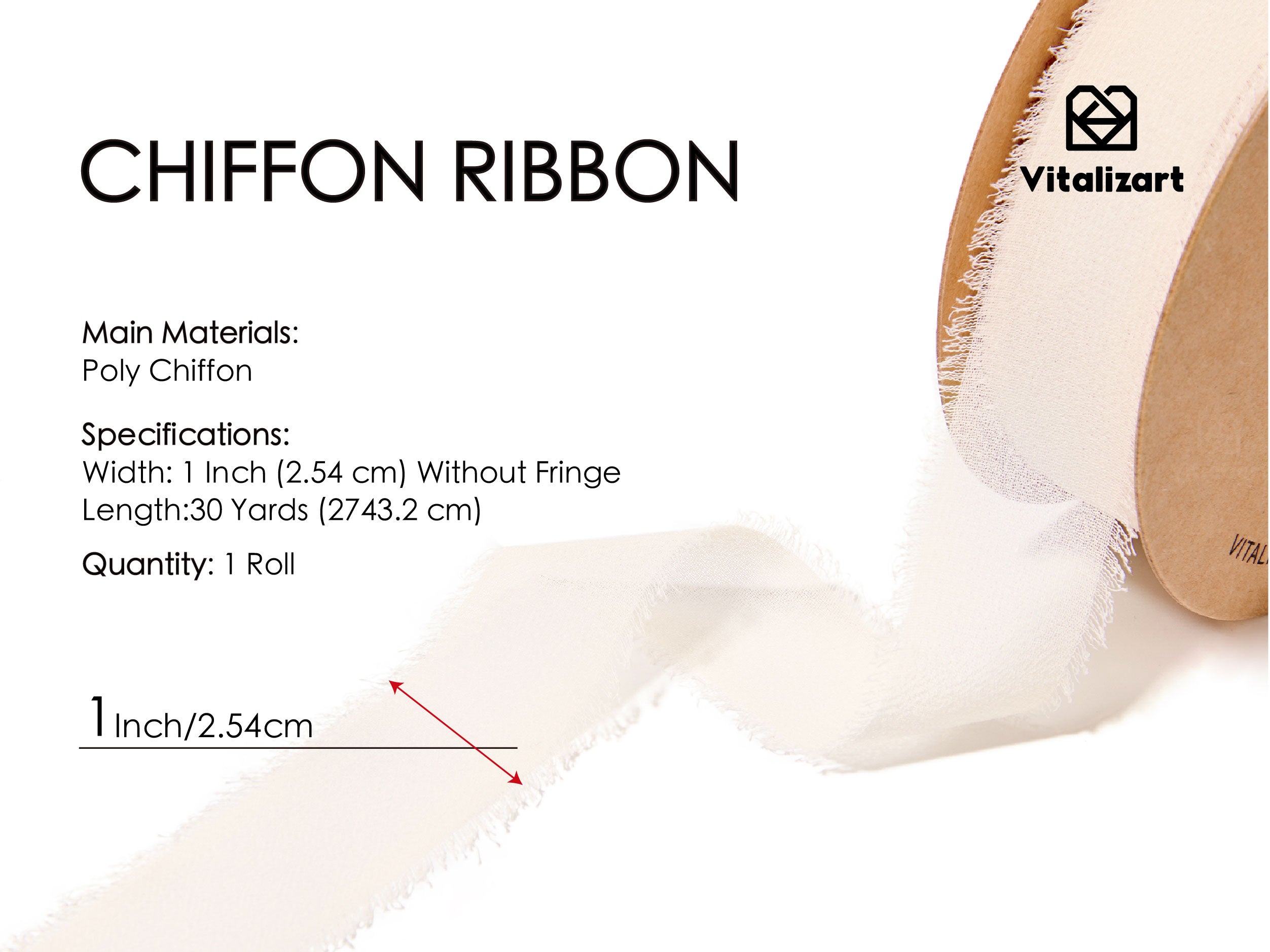 Fringe Chiffon Silk Ribbon 1 Roll 1