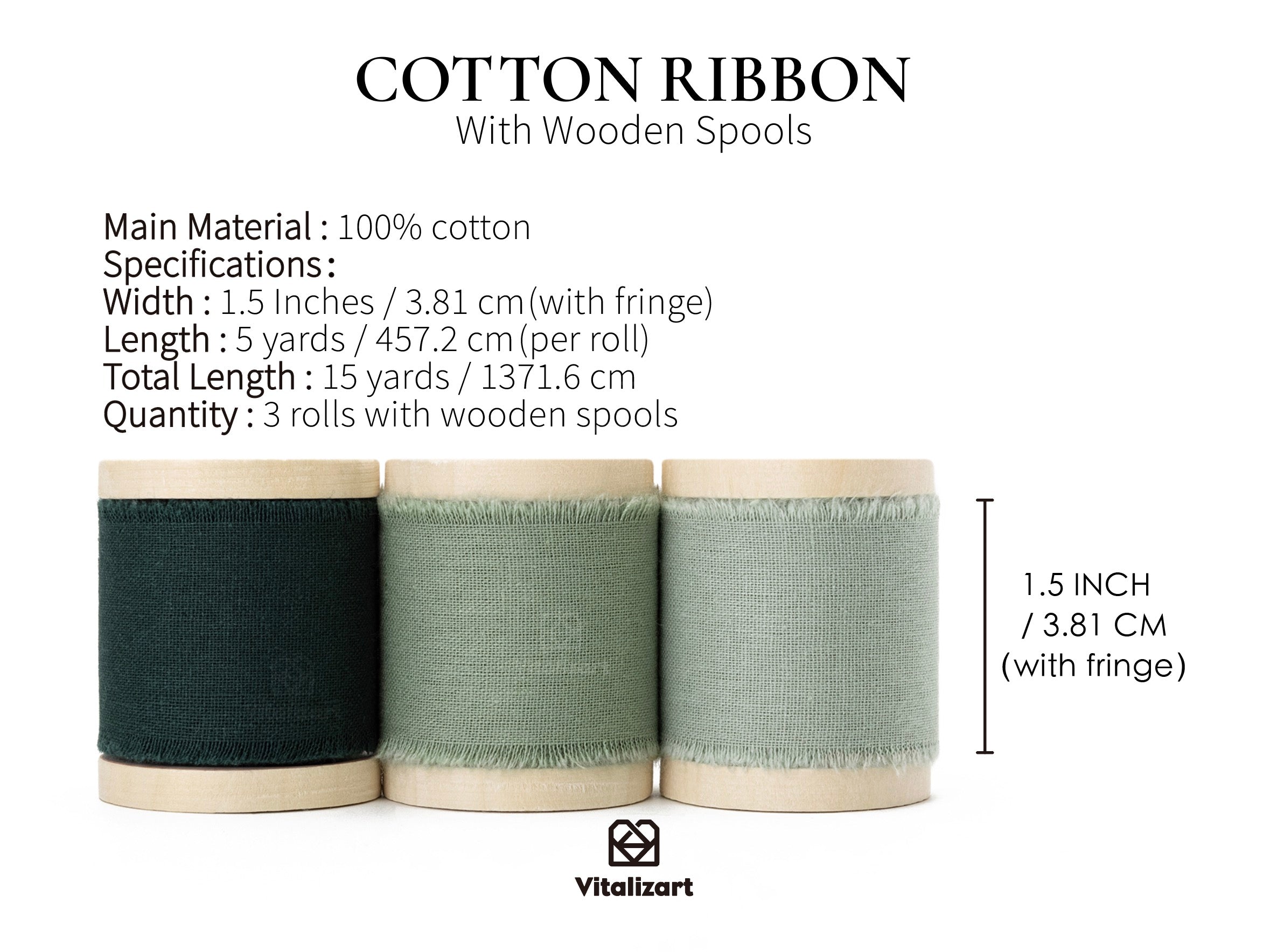 Cotton Ribbon Handmade Fringe 1.5