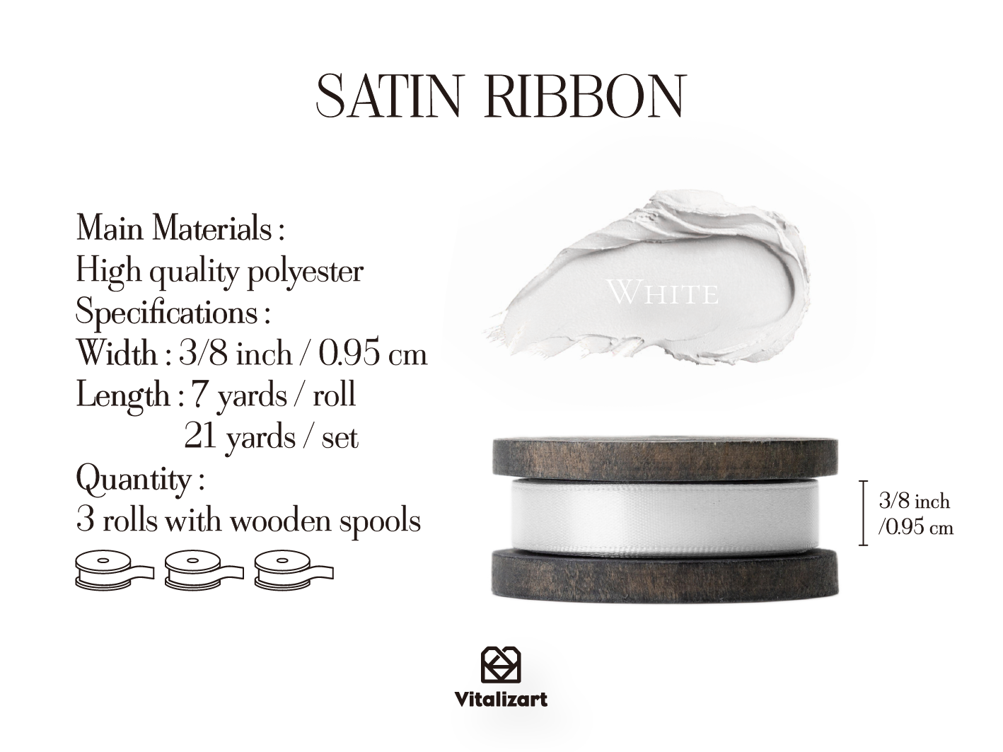 Double Faced Satin Ribbon 3/8