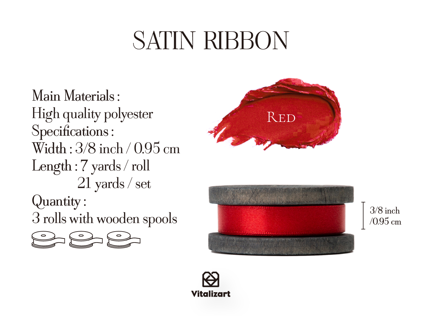 Double Faced Satin Ribbon 3/8