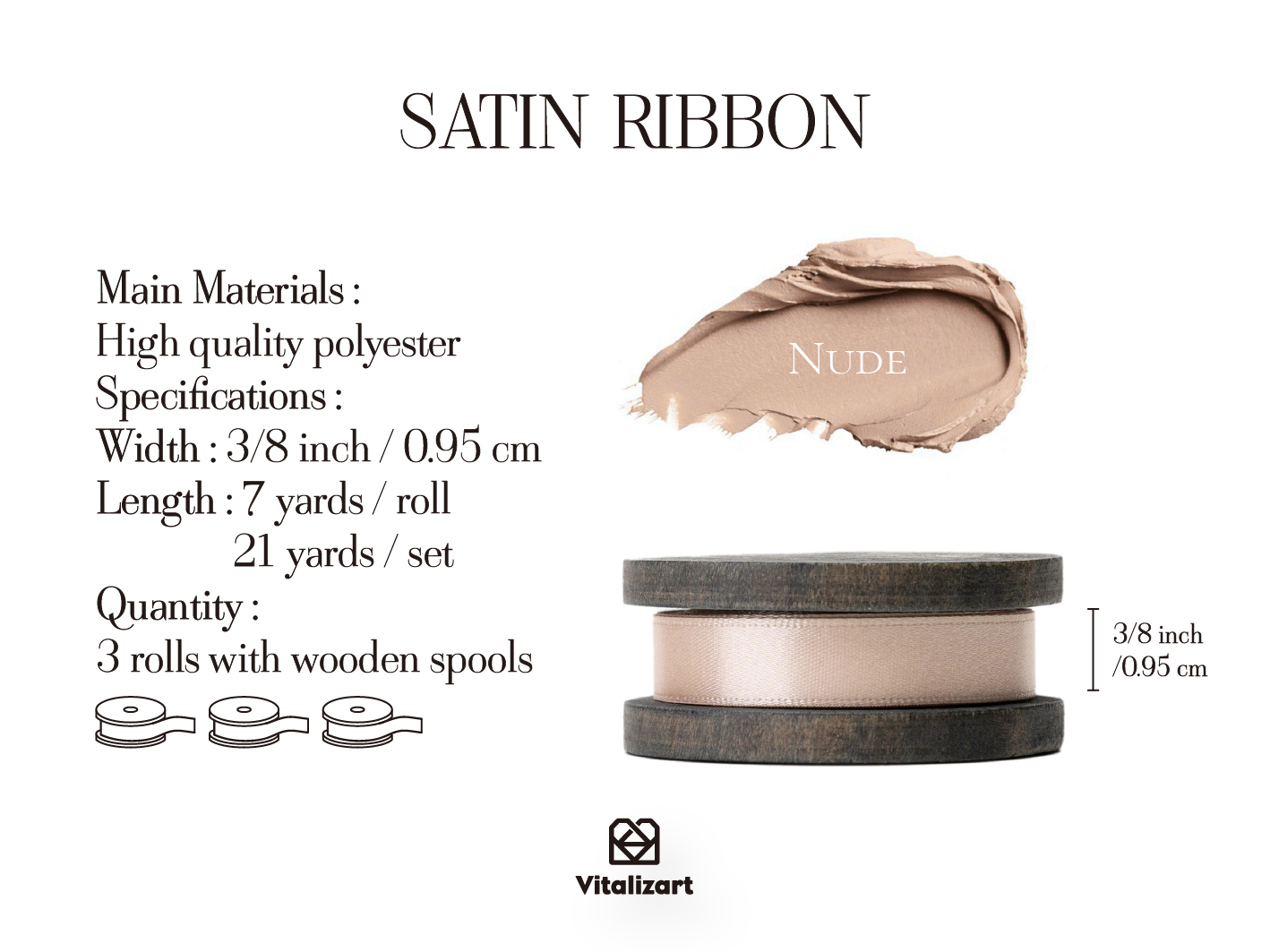 Double Faced Satin Ribbon 3/8