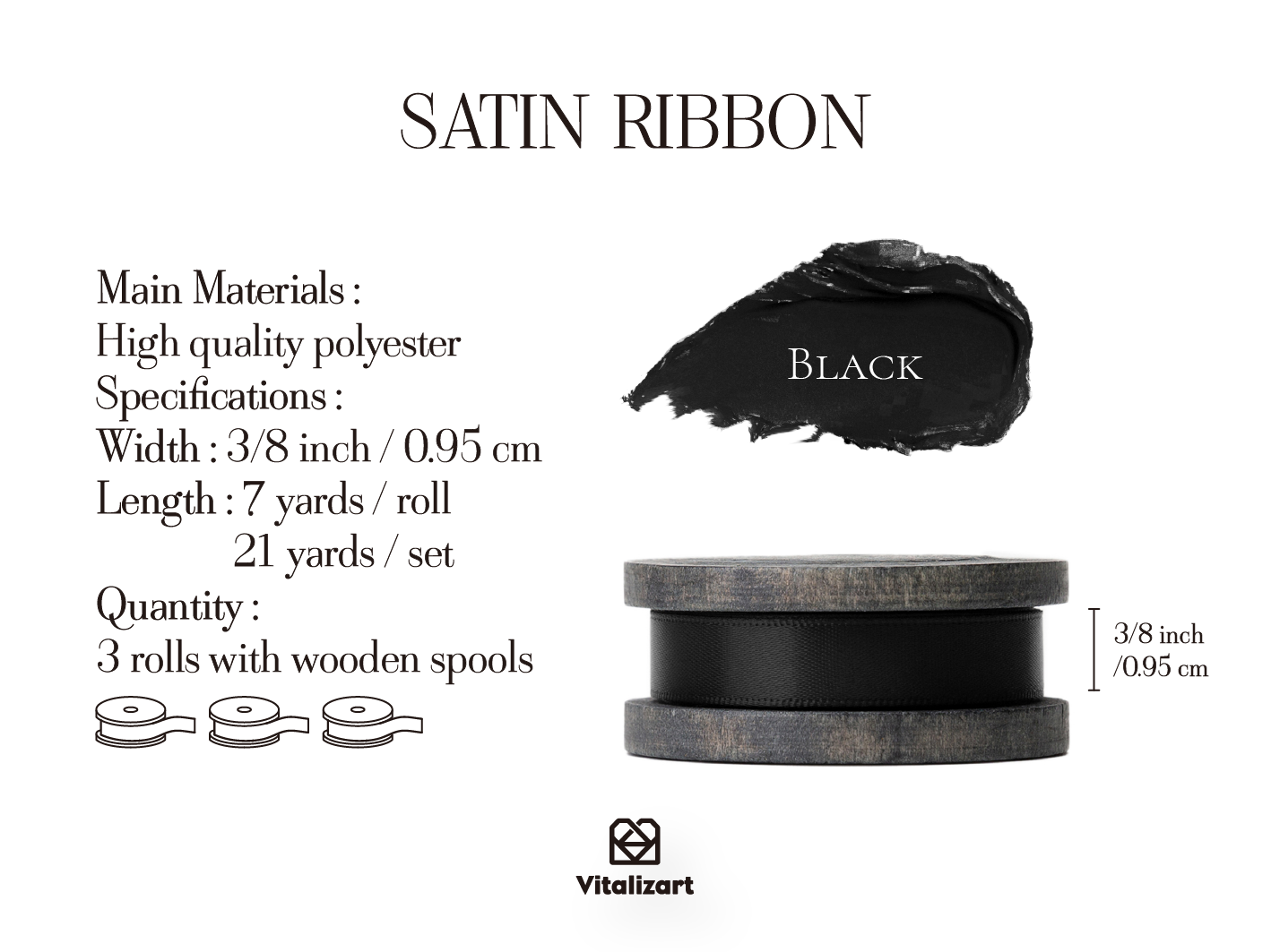 Double Faced Satin Ribbon 3/8