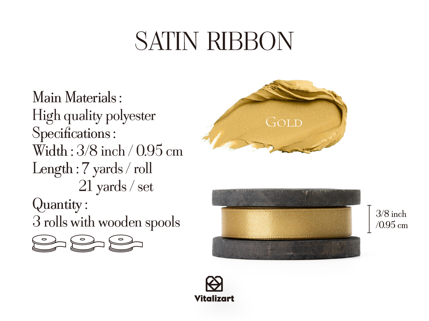 Double Faced Satin Ribbon 3/8