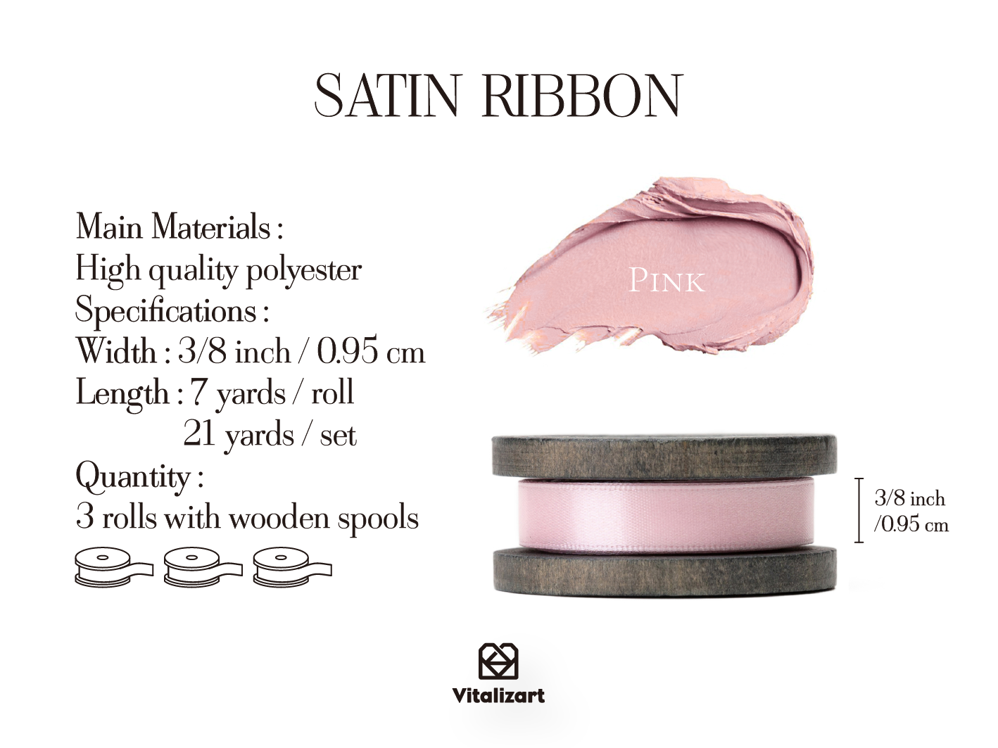 Double Faced Satin Ribbon 3/8