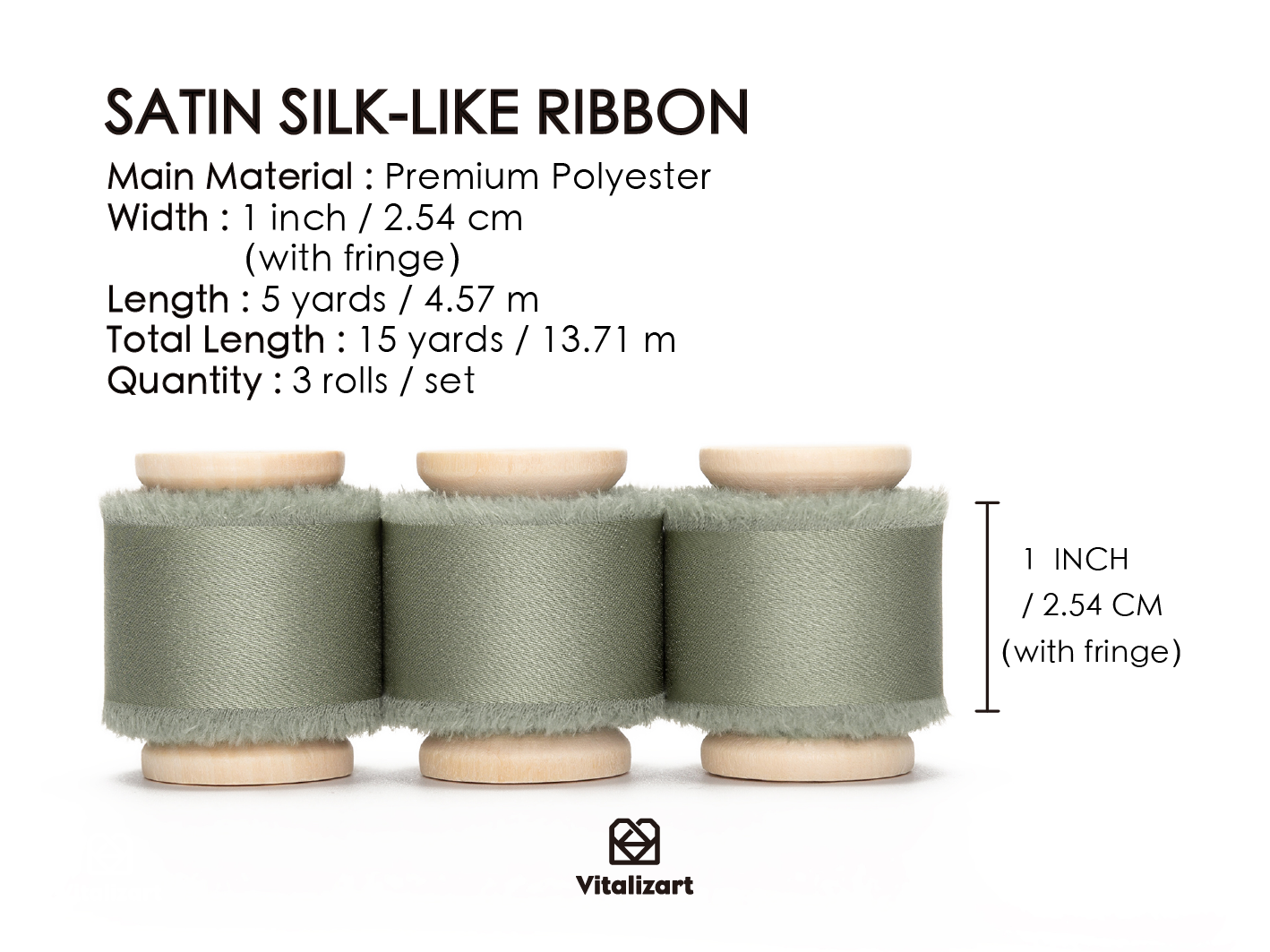 Silk Satin Ribbon With Wooden Spool 1