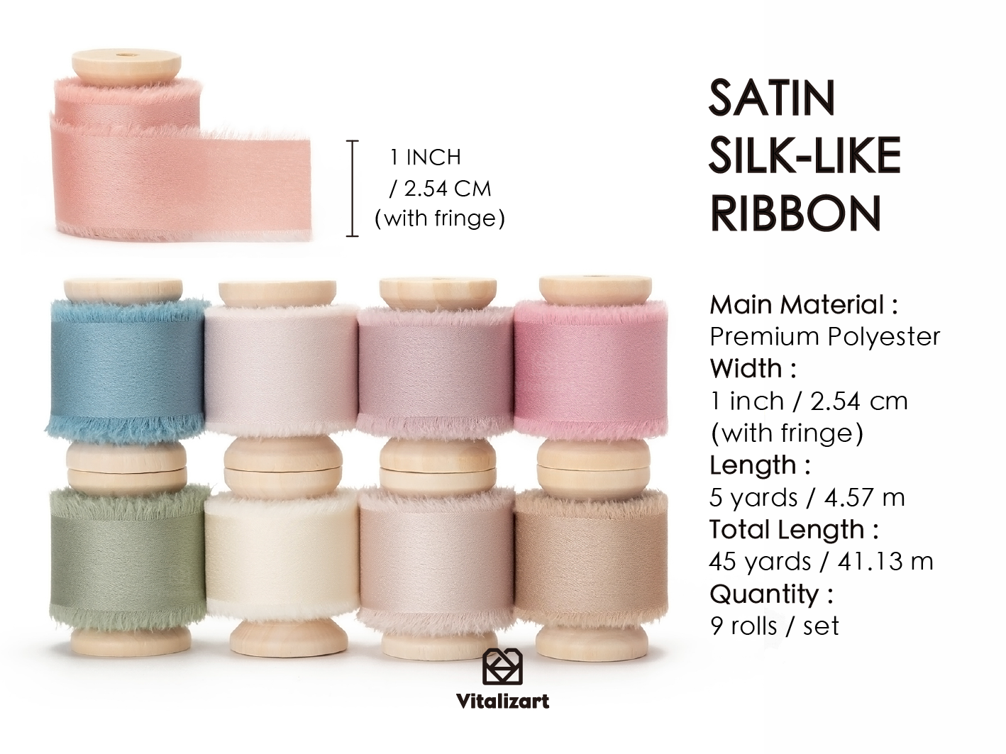 Silk Satin Ribbon With Wooden Spool 1