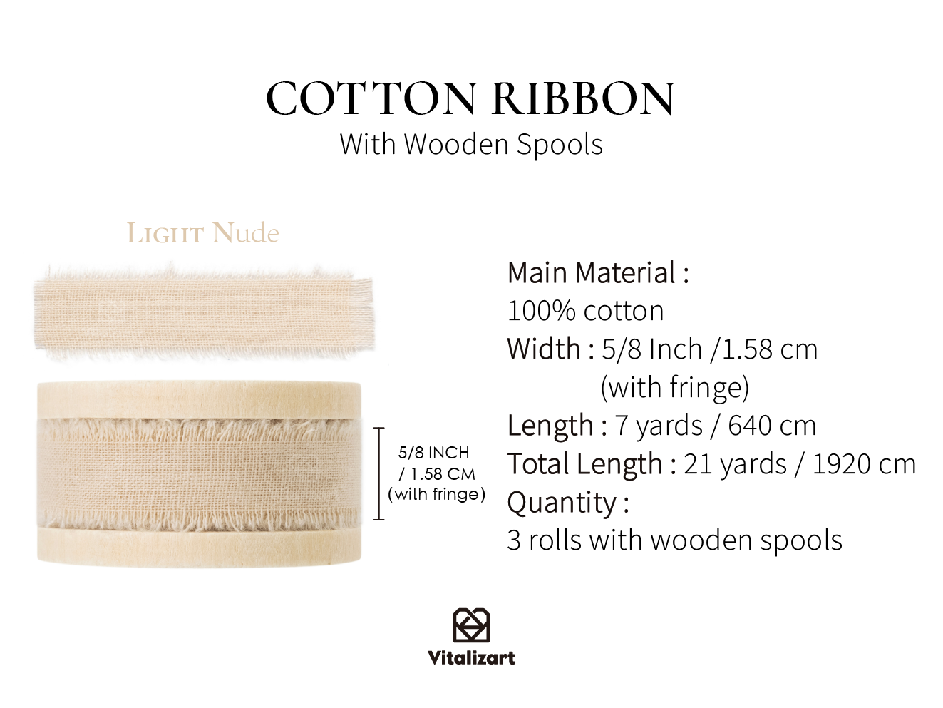 Cotton Ribbon Handmade Fringe 5/8