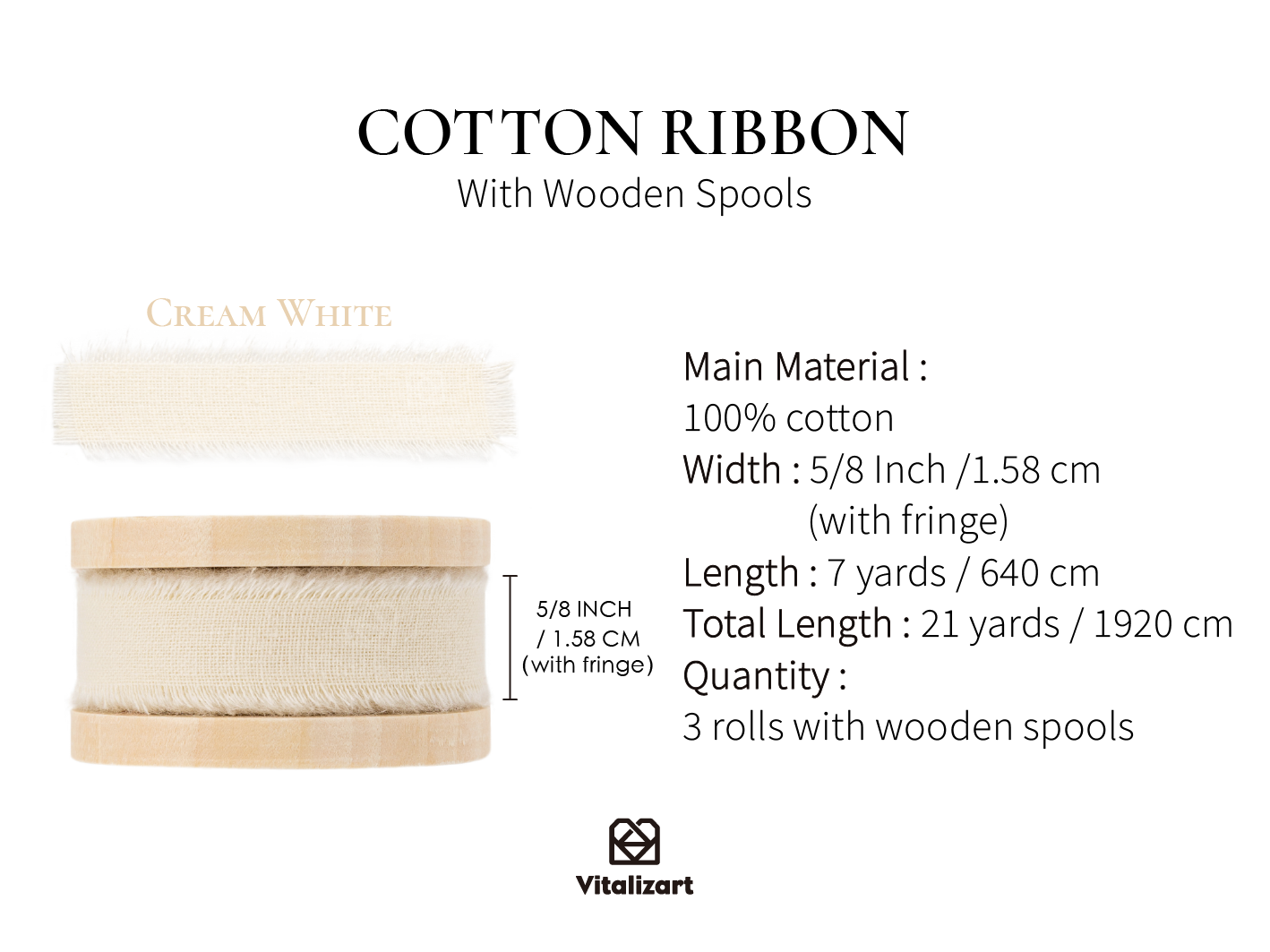 Cotton Ribbon Handmade Fringe 5/8