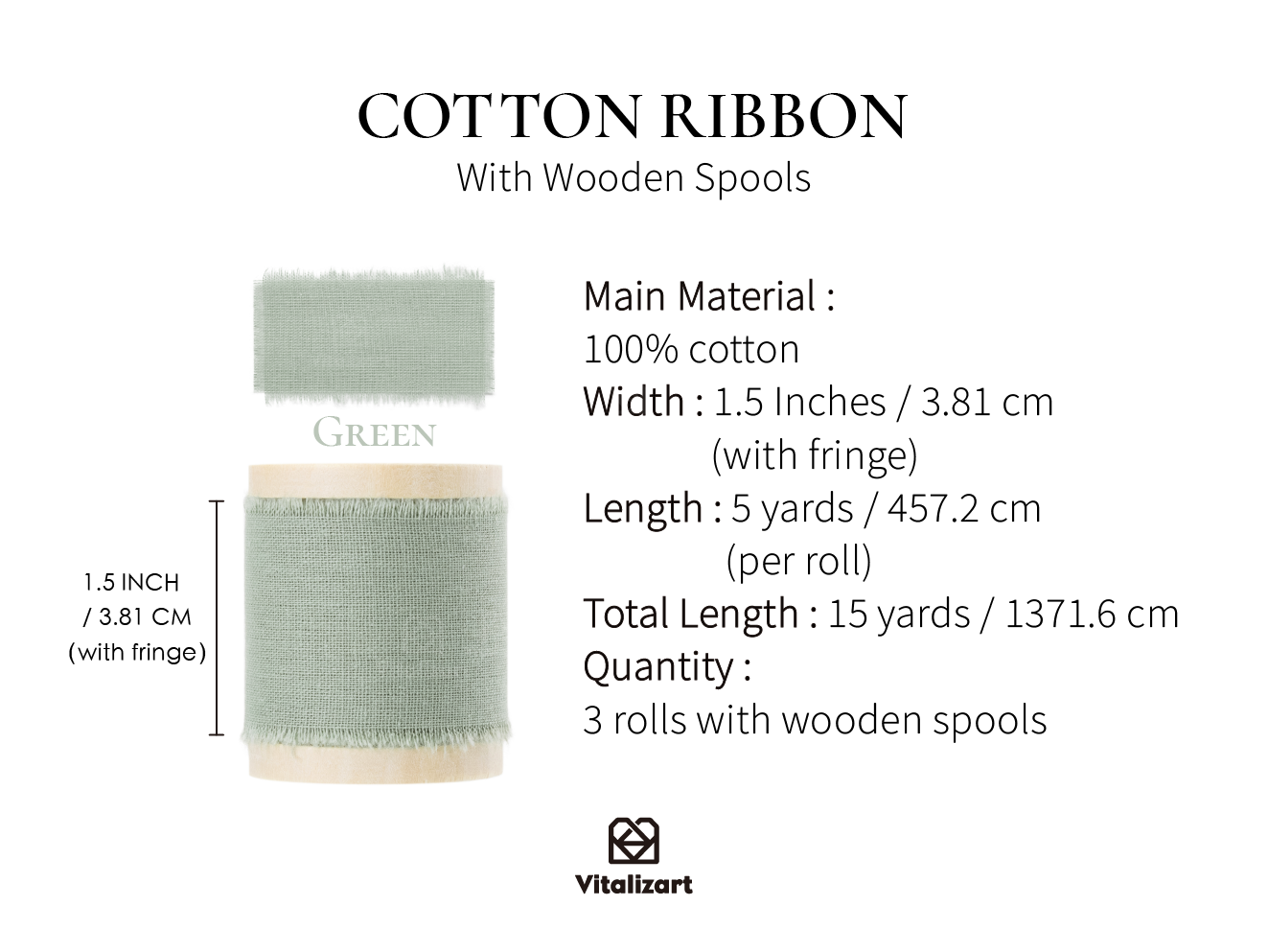 Cotton Ribbon Handmade Fringe 1.5
