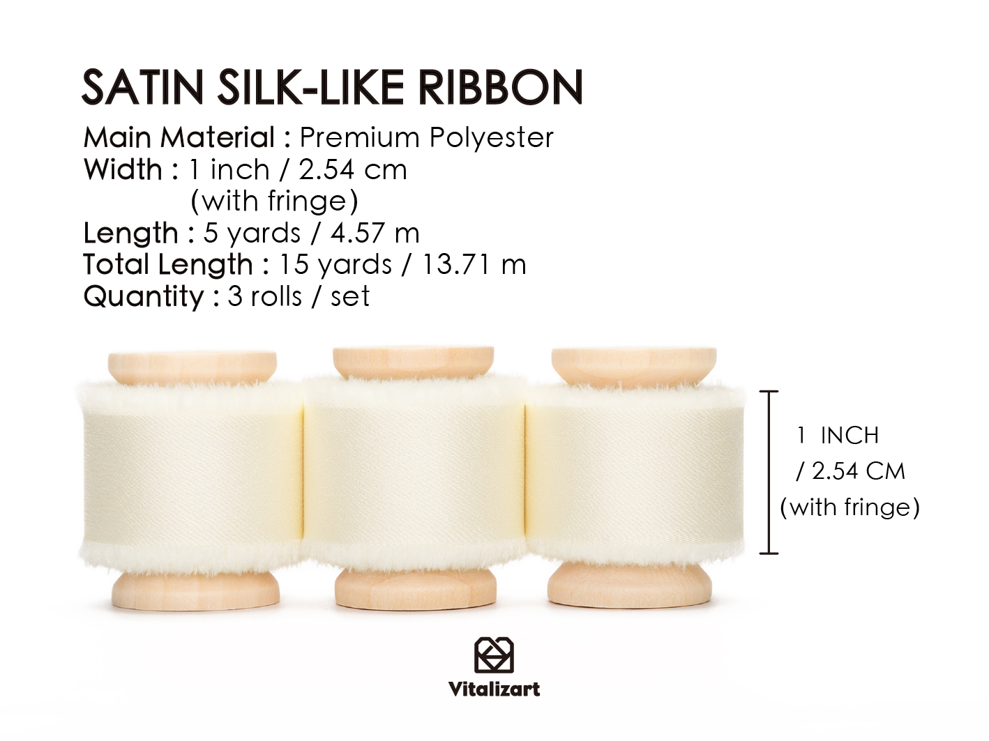Silk Satin Ribbon With Wooden Spool 1