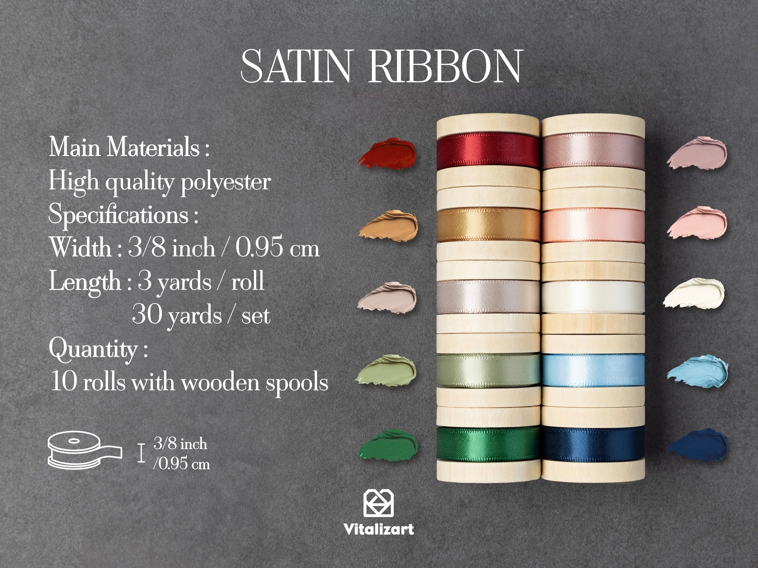 Double Faced Satin Ribbon 3/8