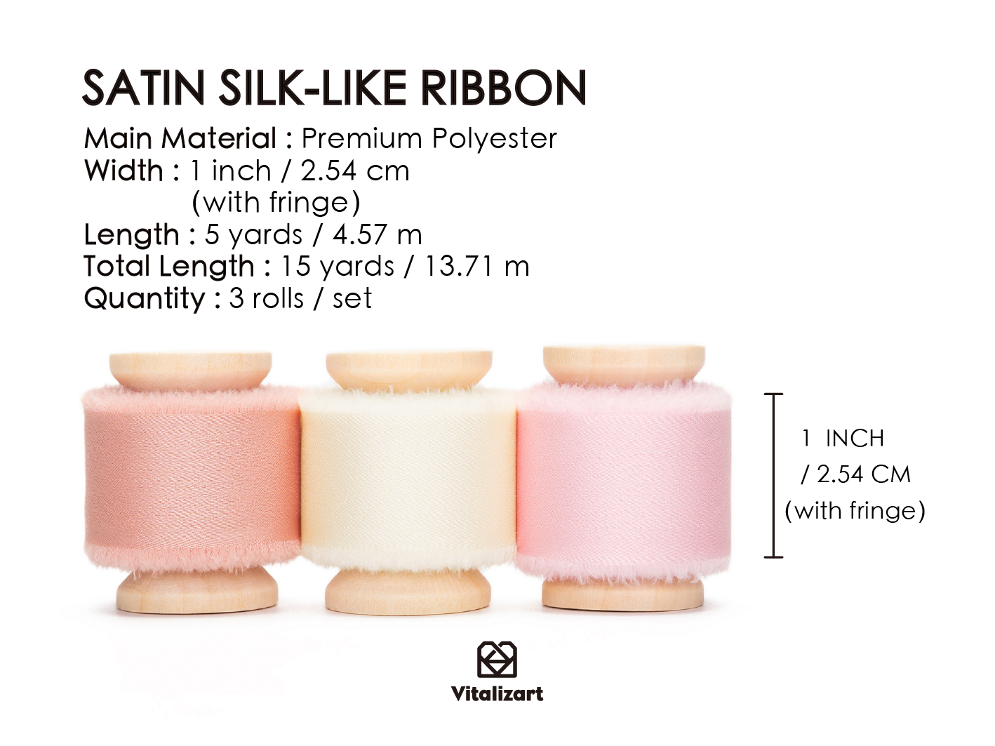 Silk Satin Ribbon With Wooden Spool 1