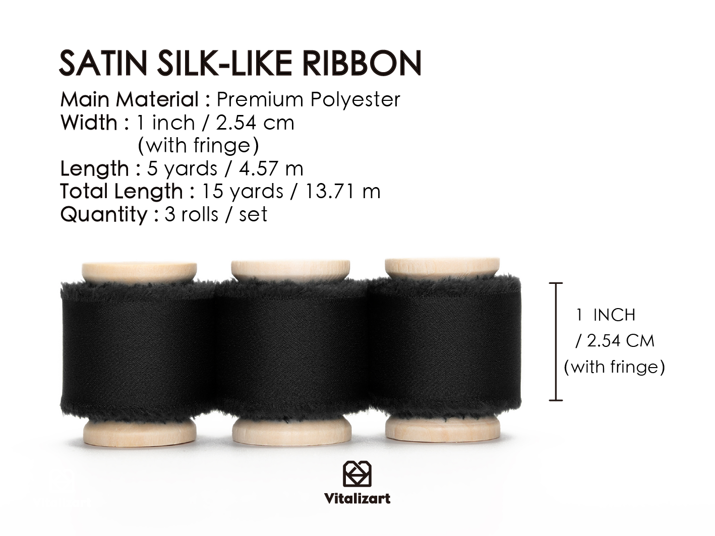 Silk Satin Ribbon With Wooden Spool 1
