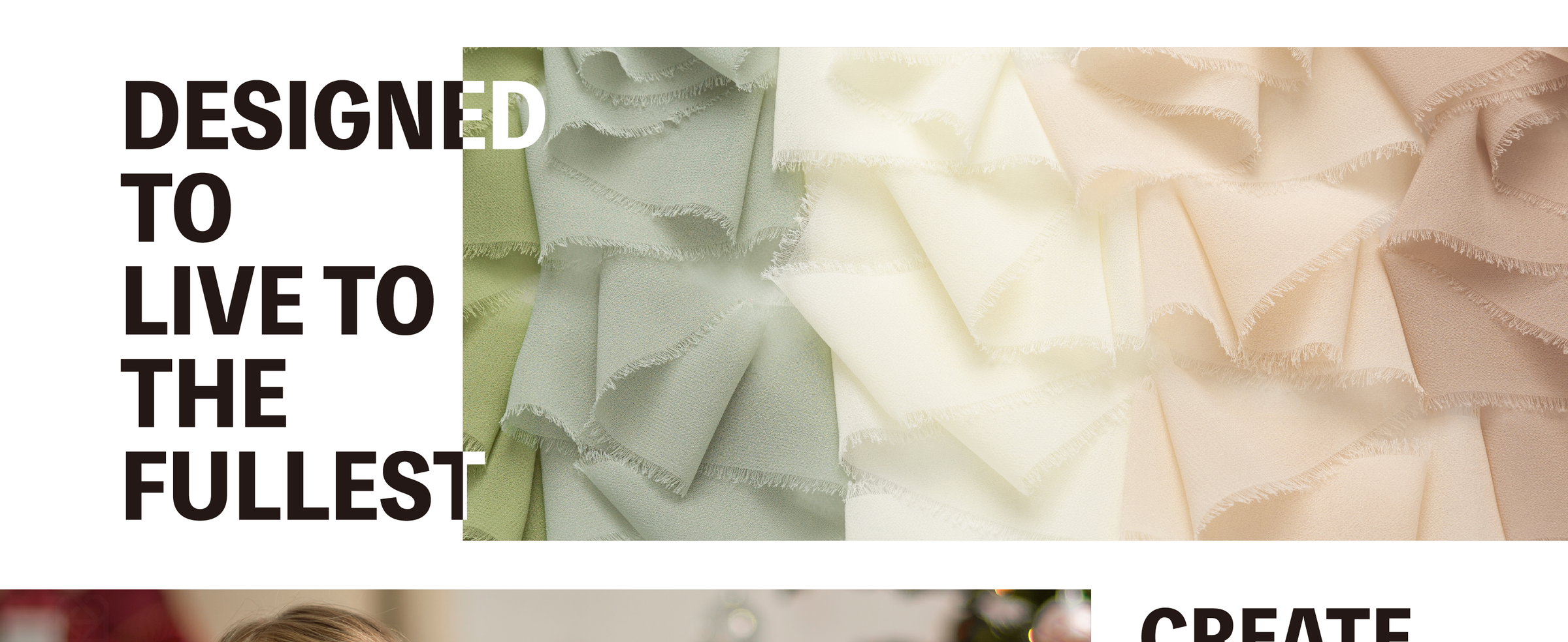 Layered sage, ivory, and light nude chiffon ribbon with soft frayed edges