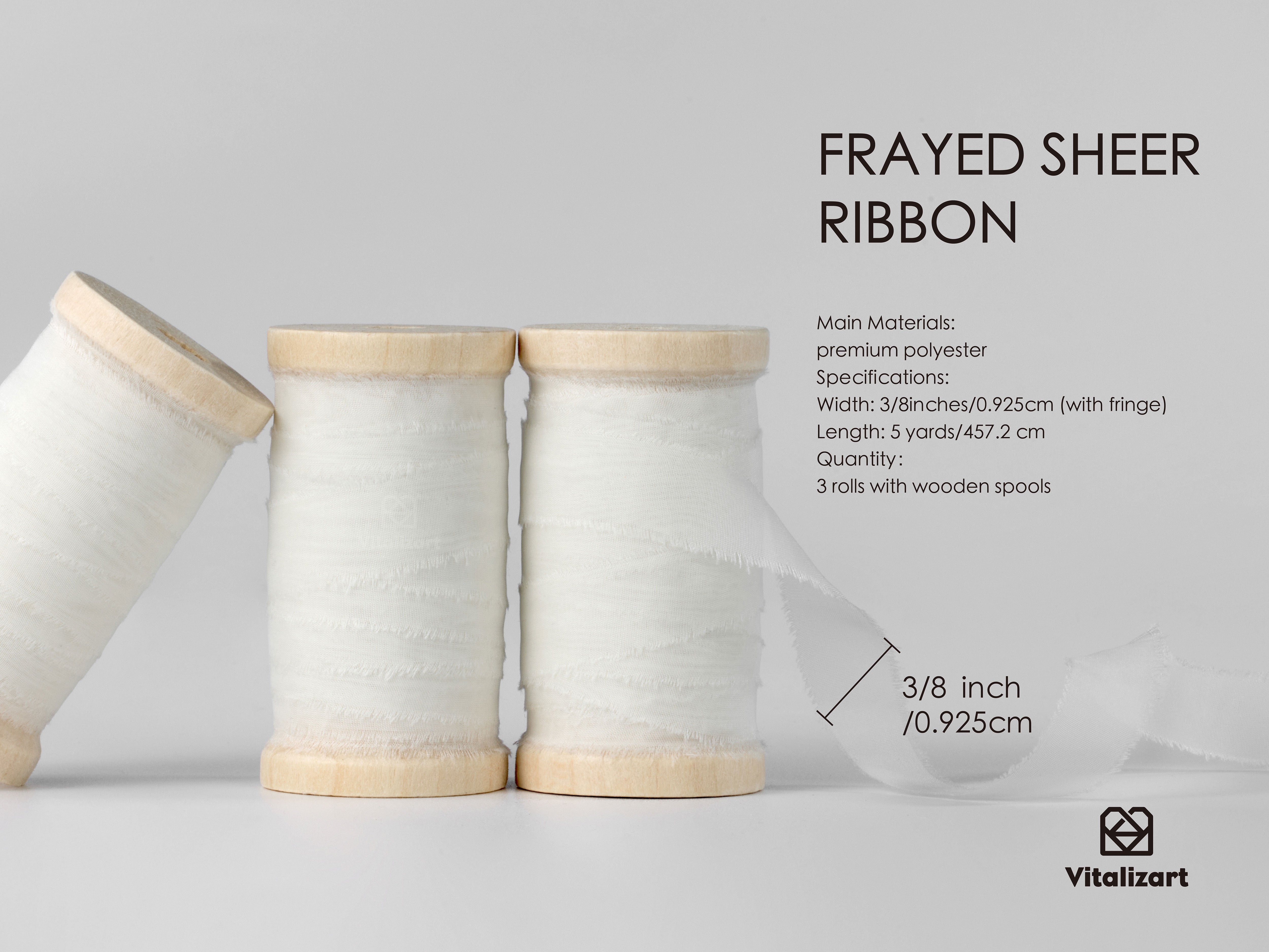 Frayed Edges Silk Like Organza Ribbon 3/8