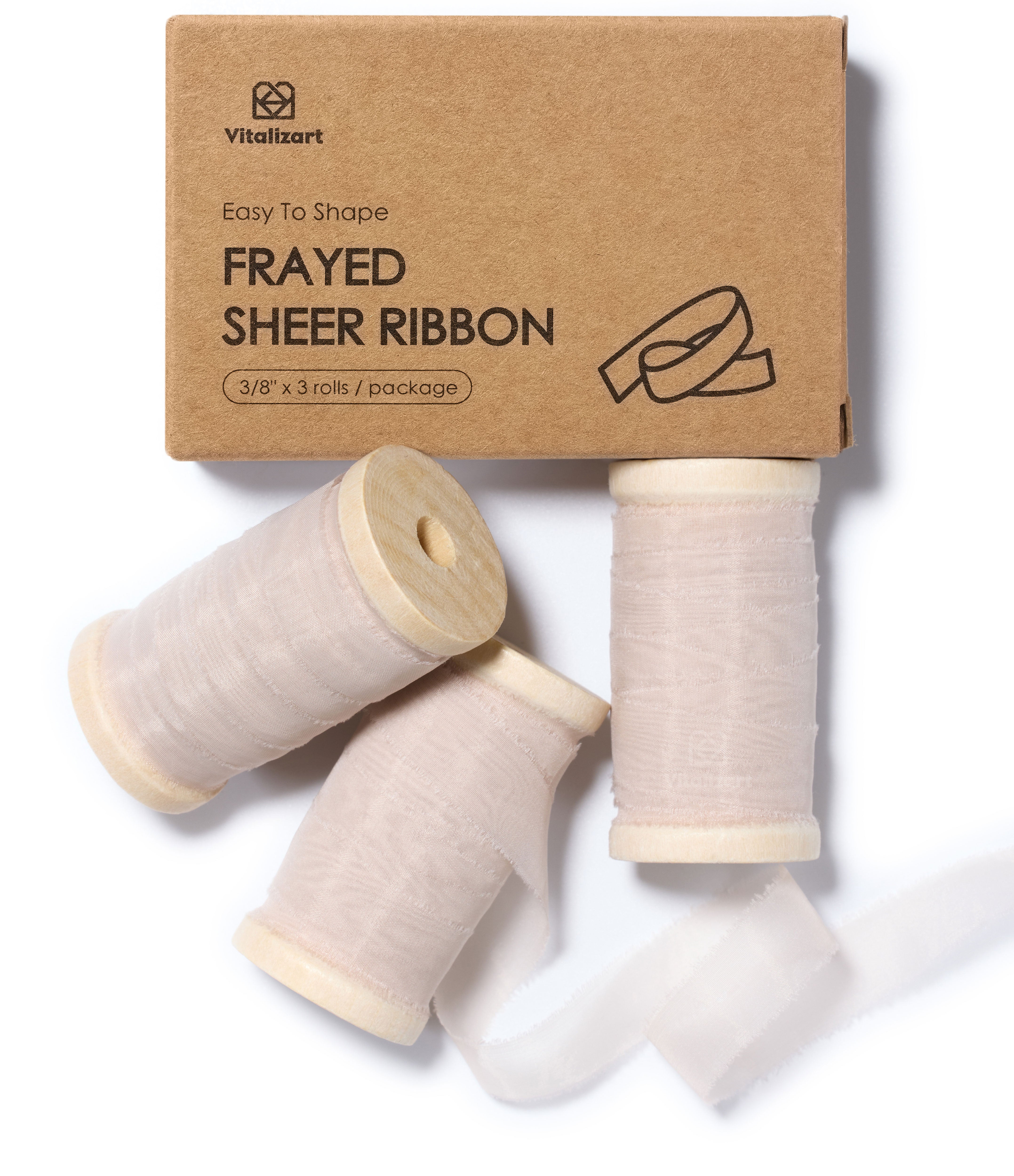 Frayed Edges Silk Like Organza Ribbon 3/8