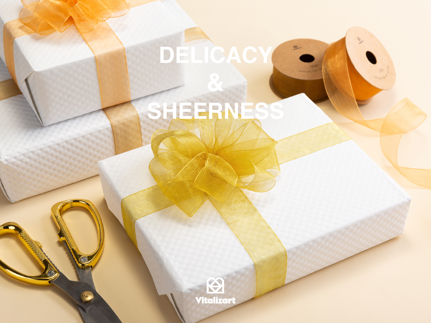 Organza Sheer Ribbon 1“ x 30 Yd (Gold Set)