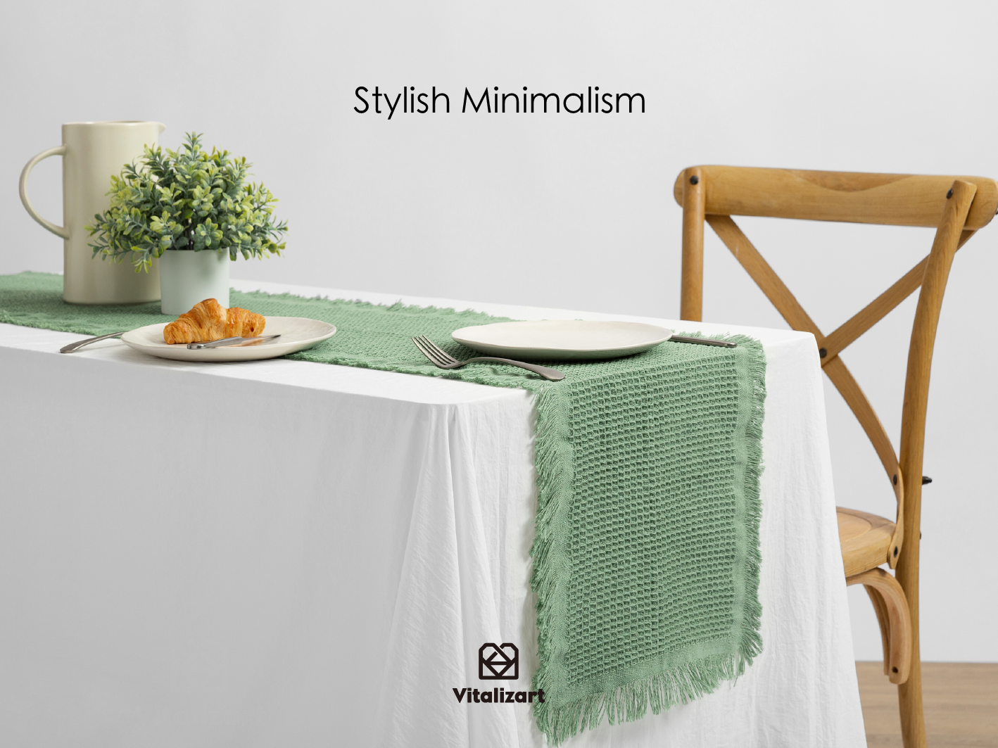 Waffle Weave Cotton Table Runner 14