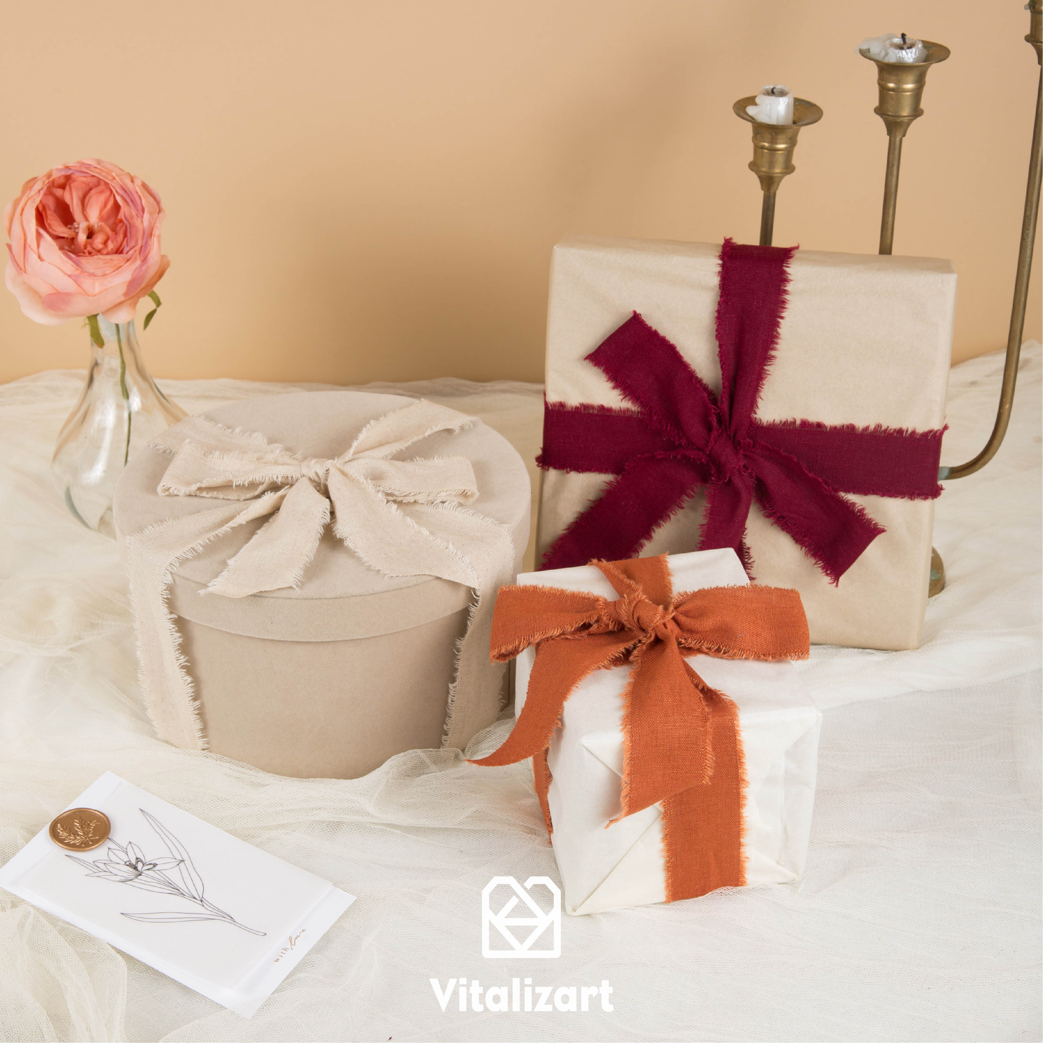 Cotton Linen Ribbon 1.5