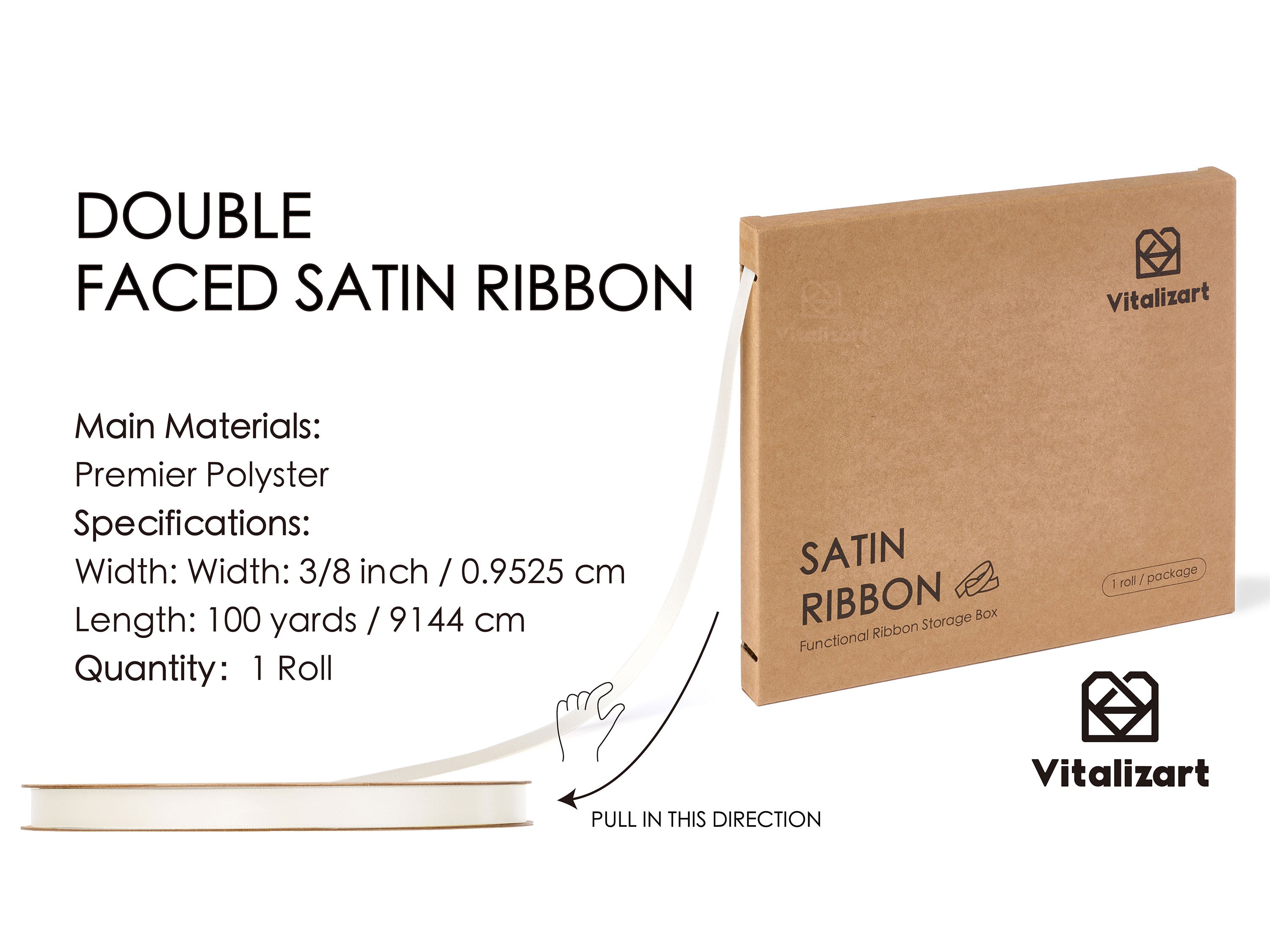 Ribbon for Crafts Double Faced Functional Satin Ribbon 3/8