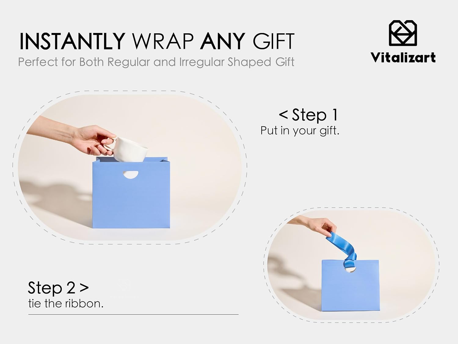 Paper Gift Bags With Ribbon Handles Set of 10 Assorted Colors Bulk Reusable For Gift Wrap 7.87