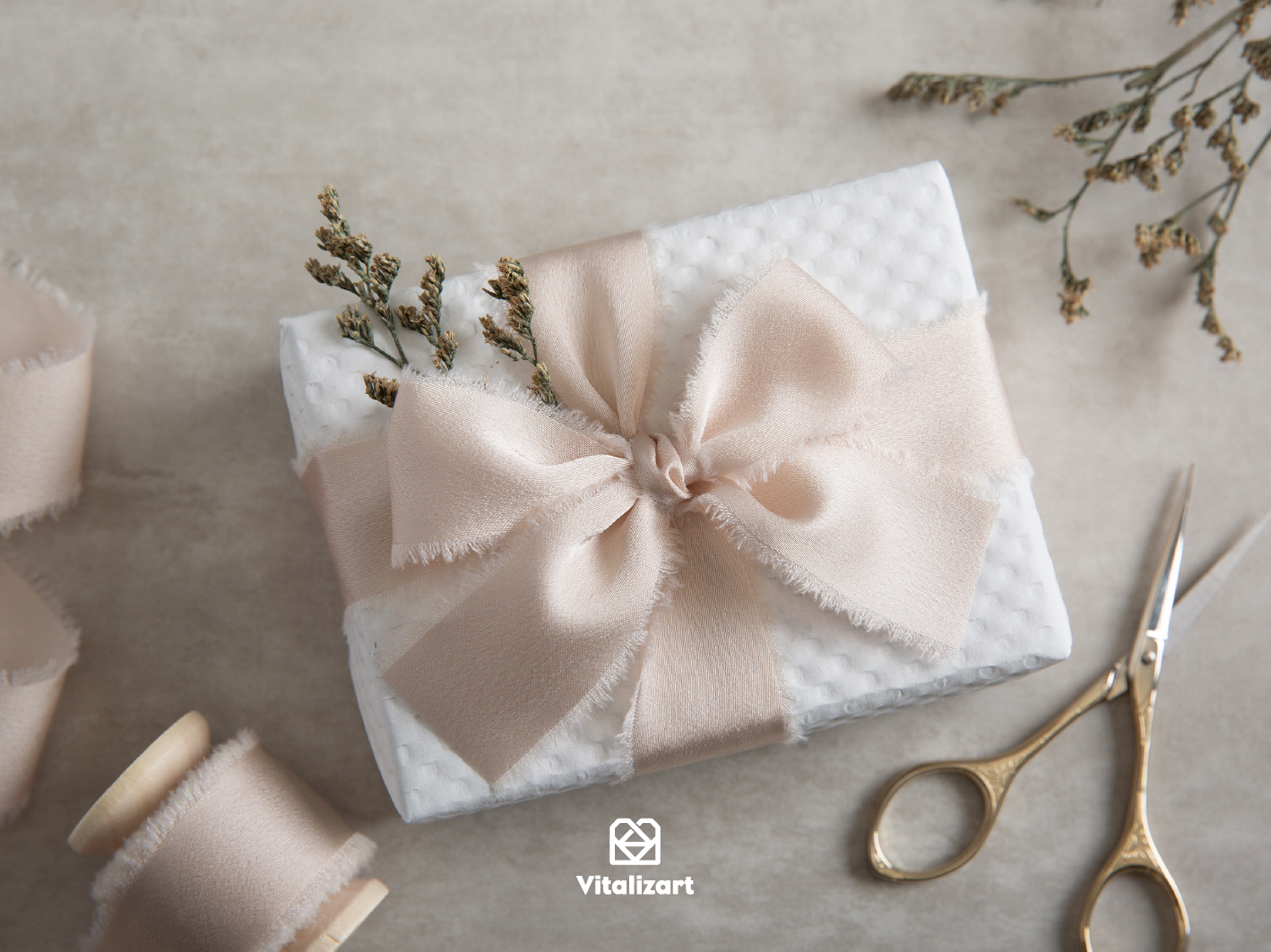 Silk Satin Ribbon With Wooden Spool 1