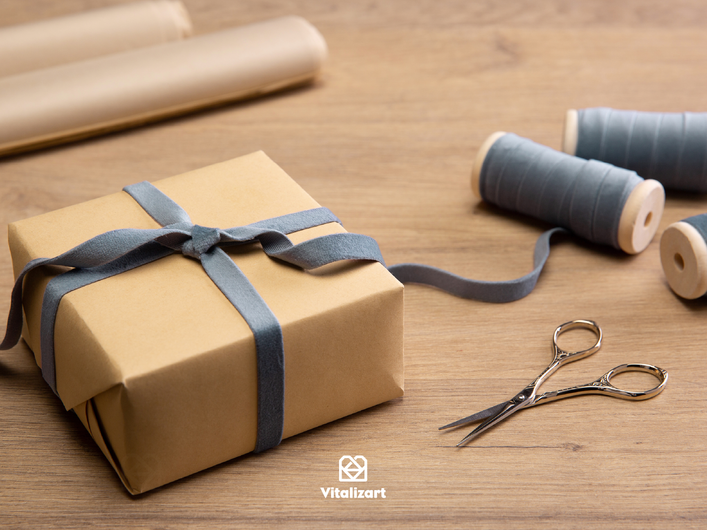 Velvet Ribbon With Wooden Spool 3/8