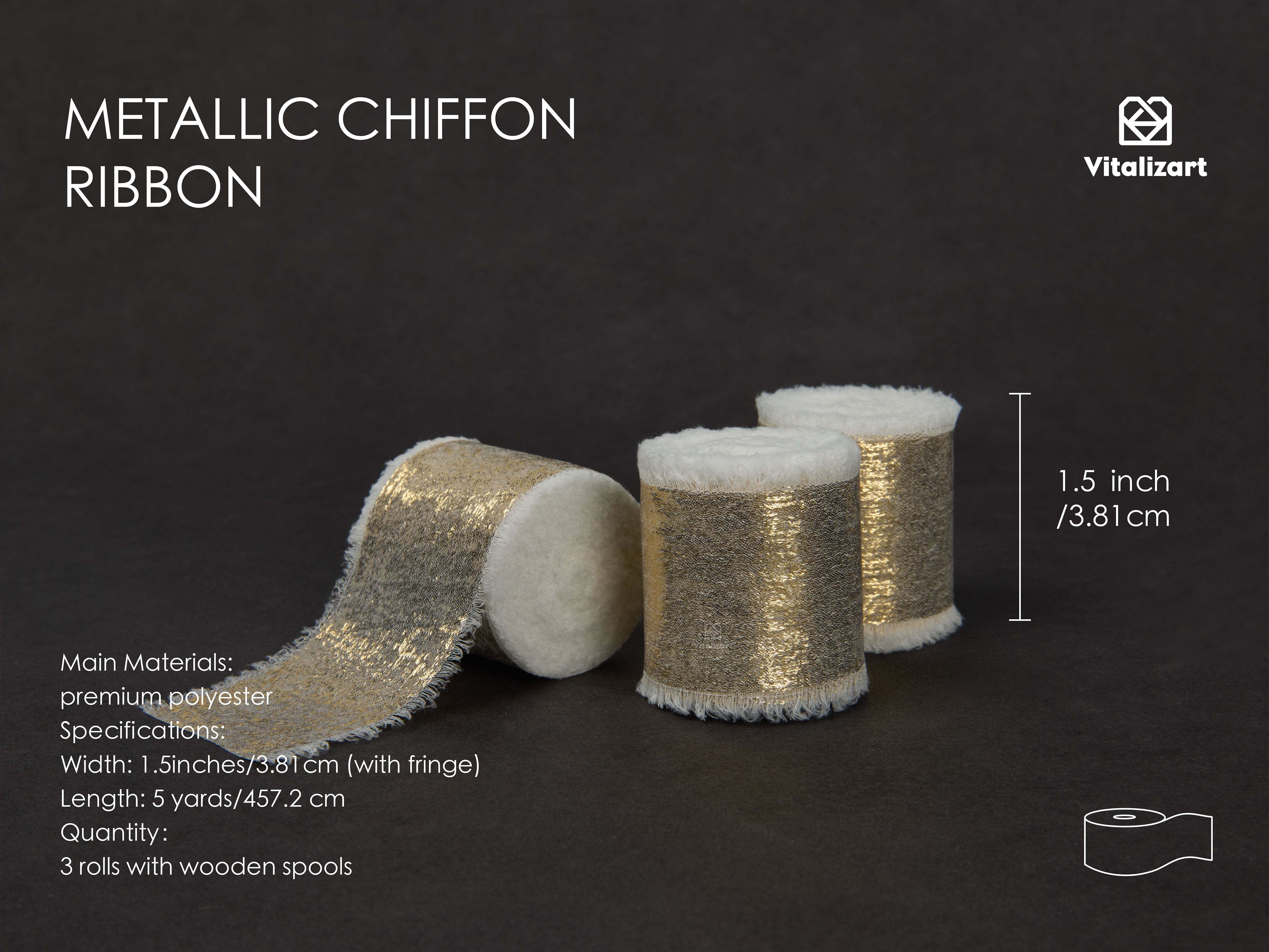 Metallic Chiffon Ribbon 1-1/2