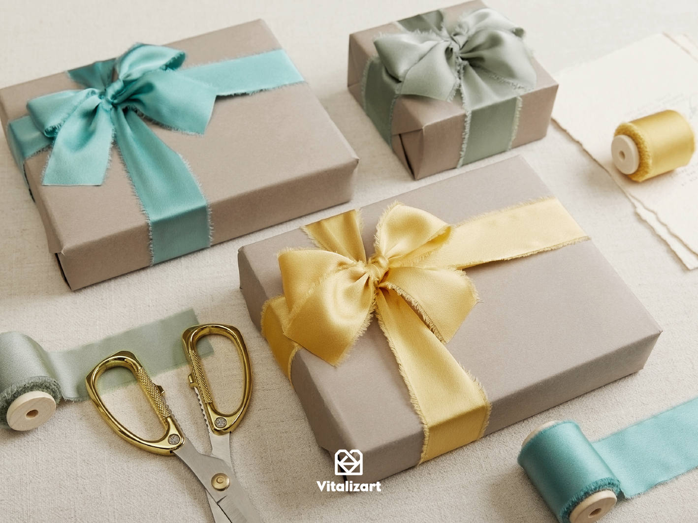 Silk Satin Ribbon with Wooden Spool 1.5
