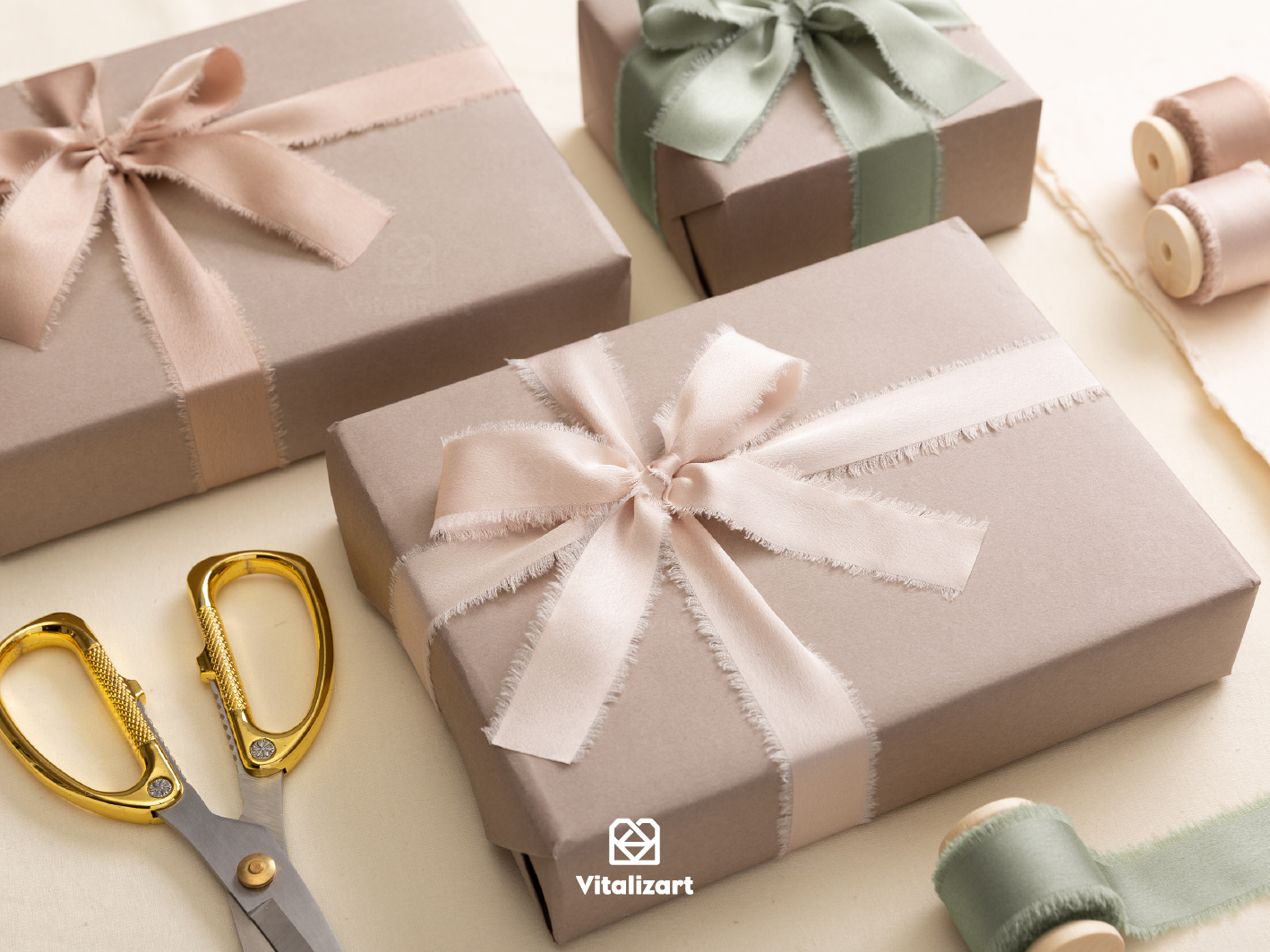 Silk Satin Ribbon With Wooden Spool 1