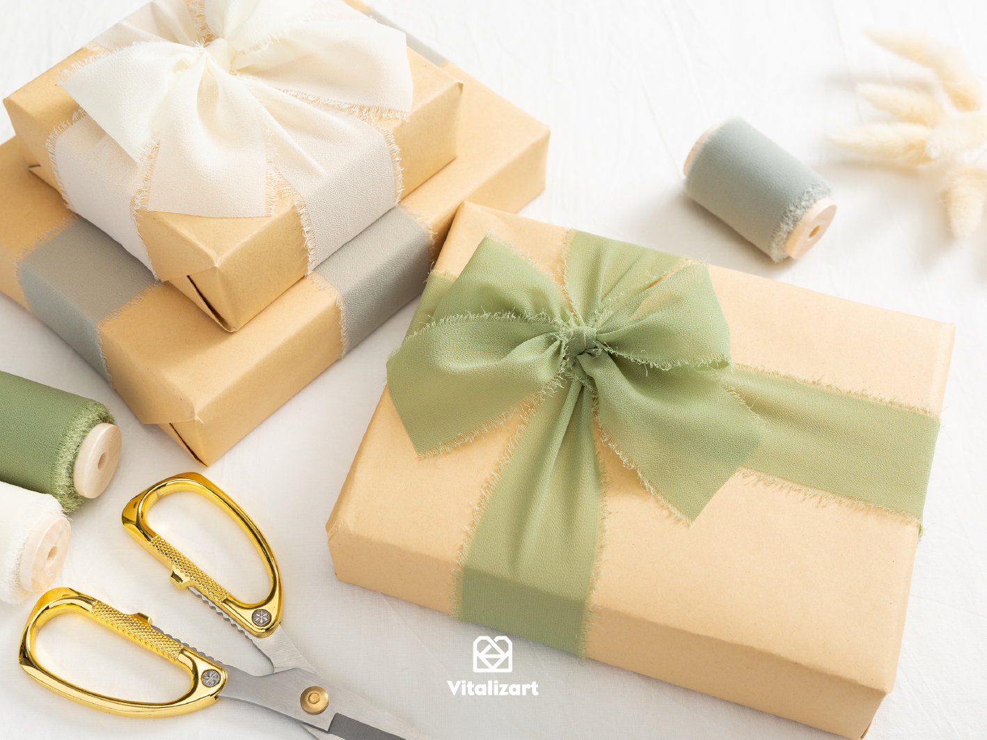 Chiffon Ribbon with Wooden Spool 2