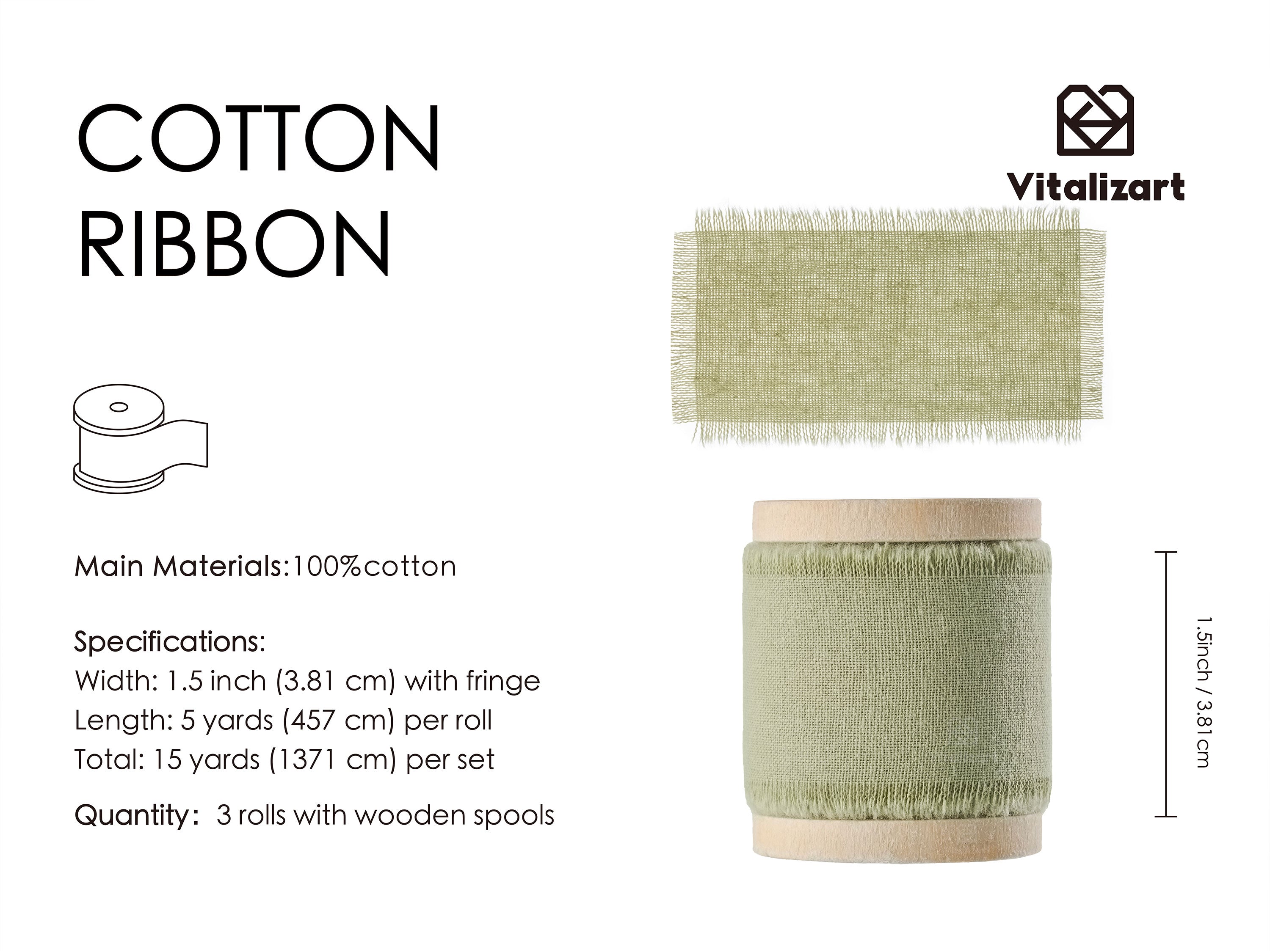 Cotton Ribbon Handmade Fringe 1.5