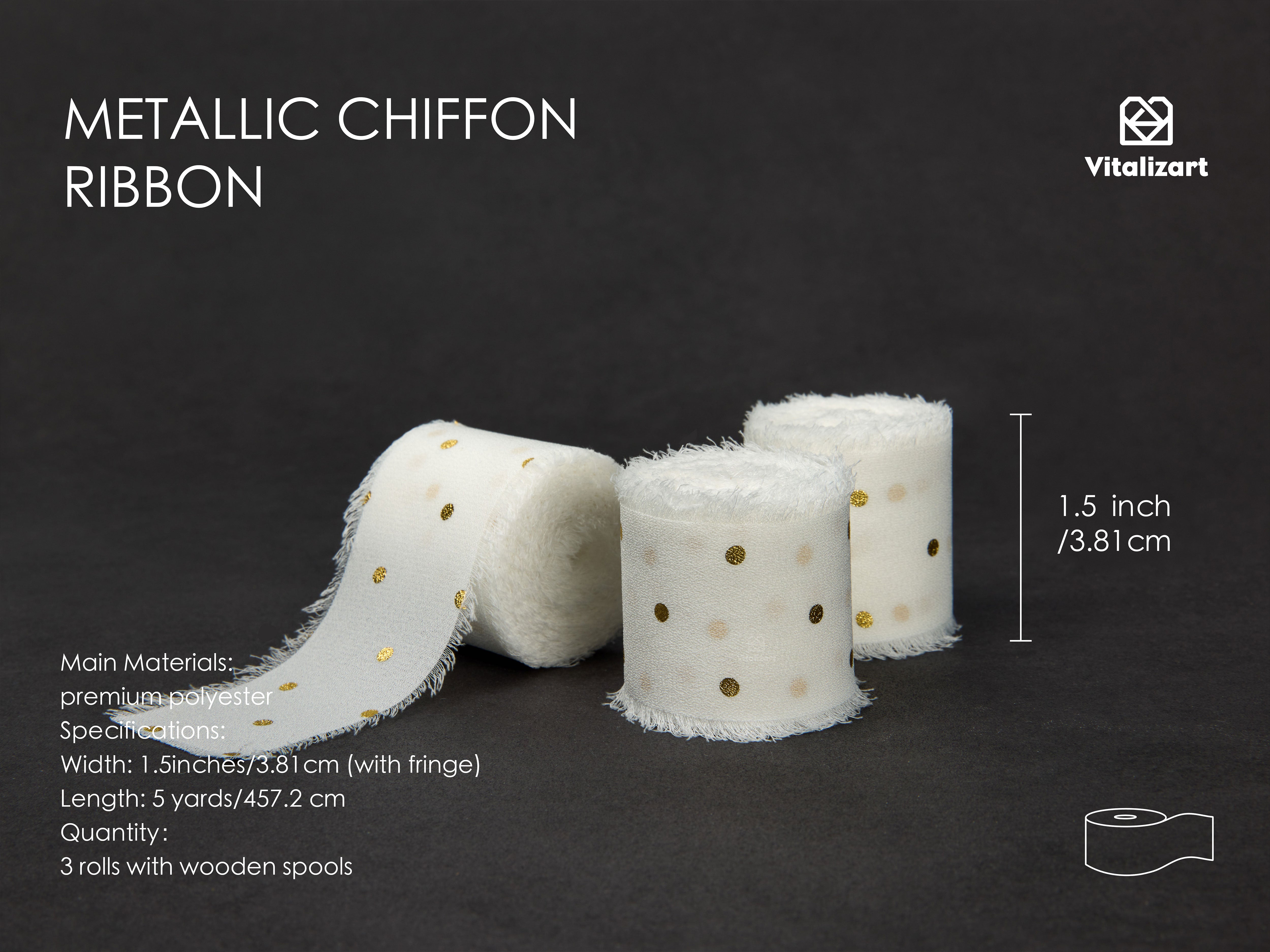 Polka Dot Chiffon Ribbon 1-1/2