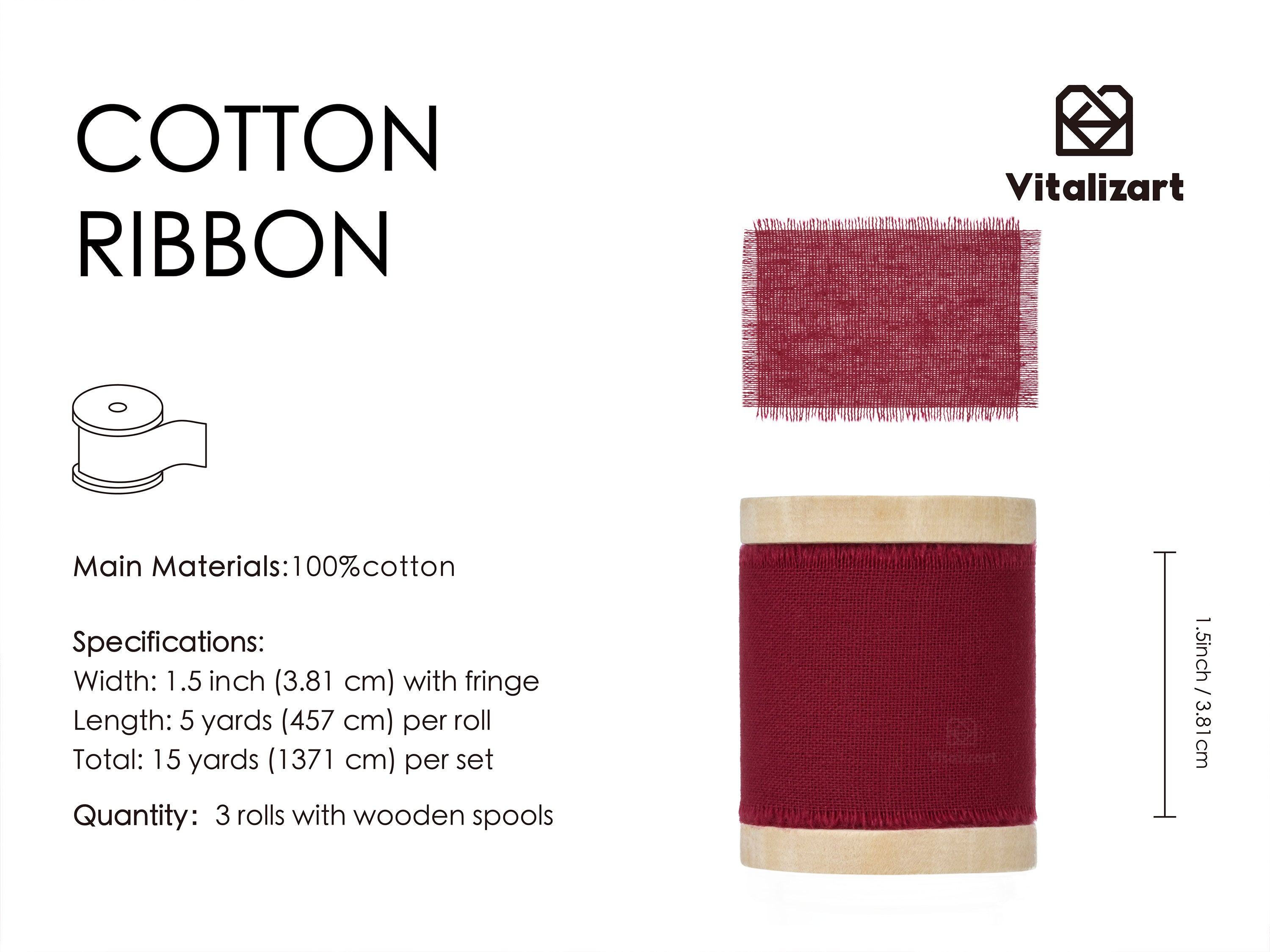 Cotton Ribbon Handmade Fringe 1.5