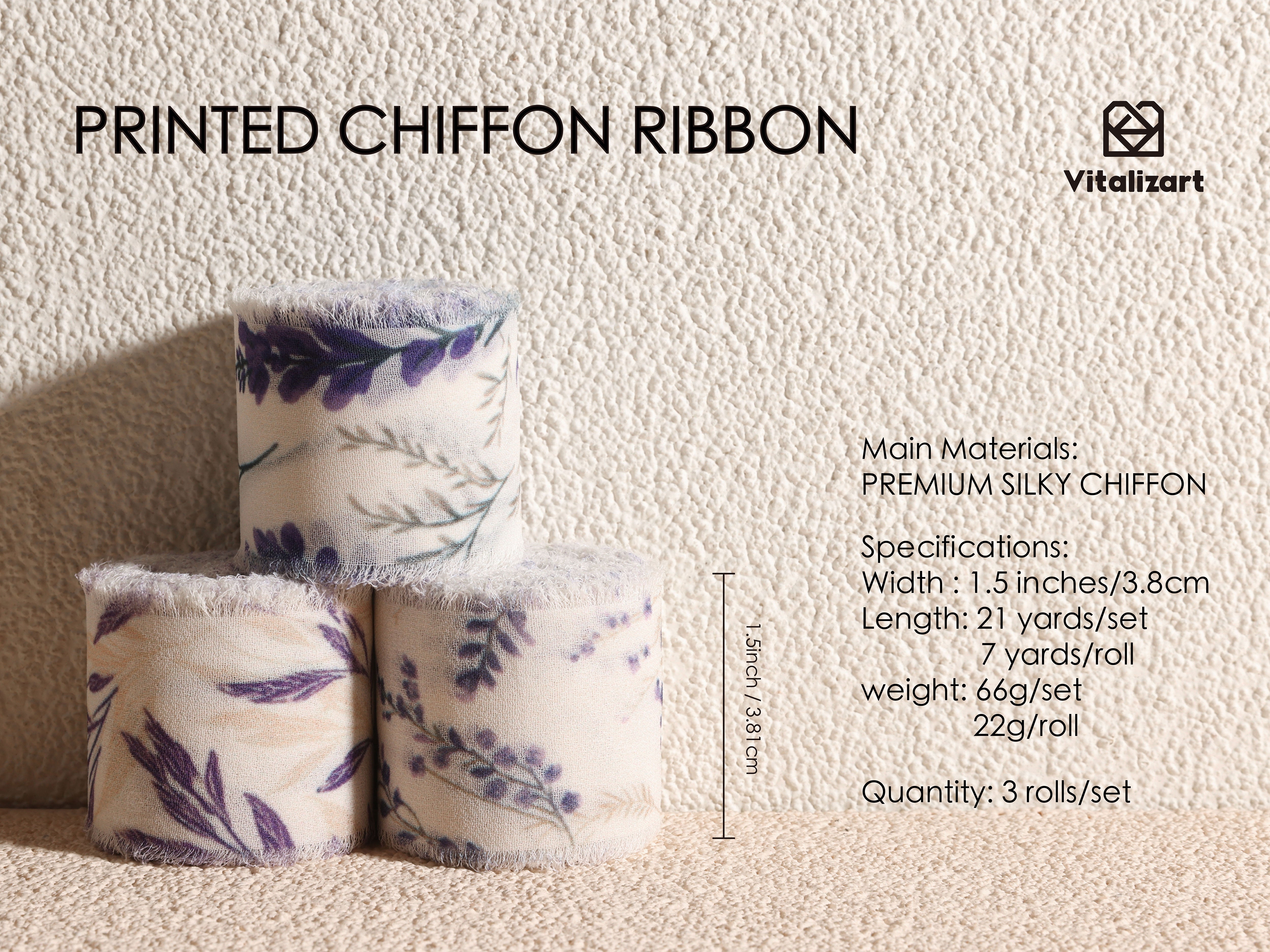 Printed Frayed Ribbon 1 1/2