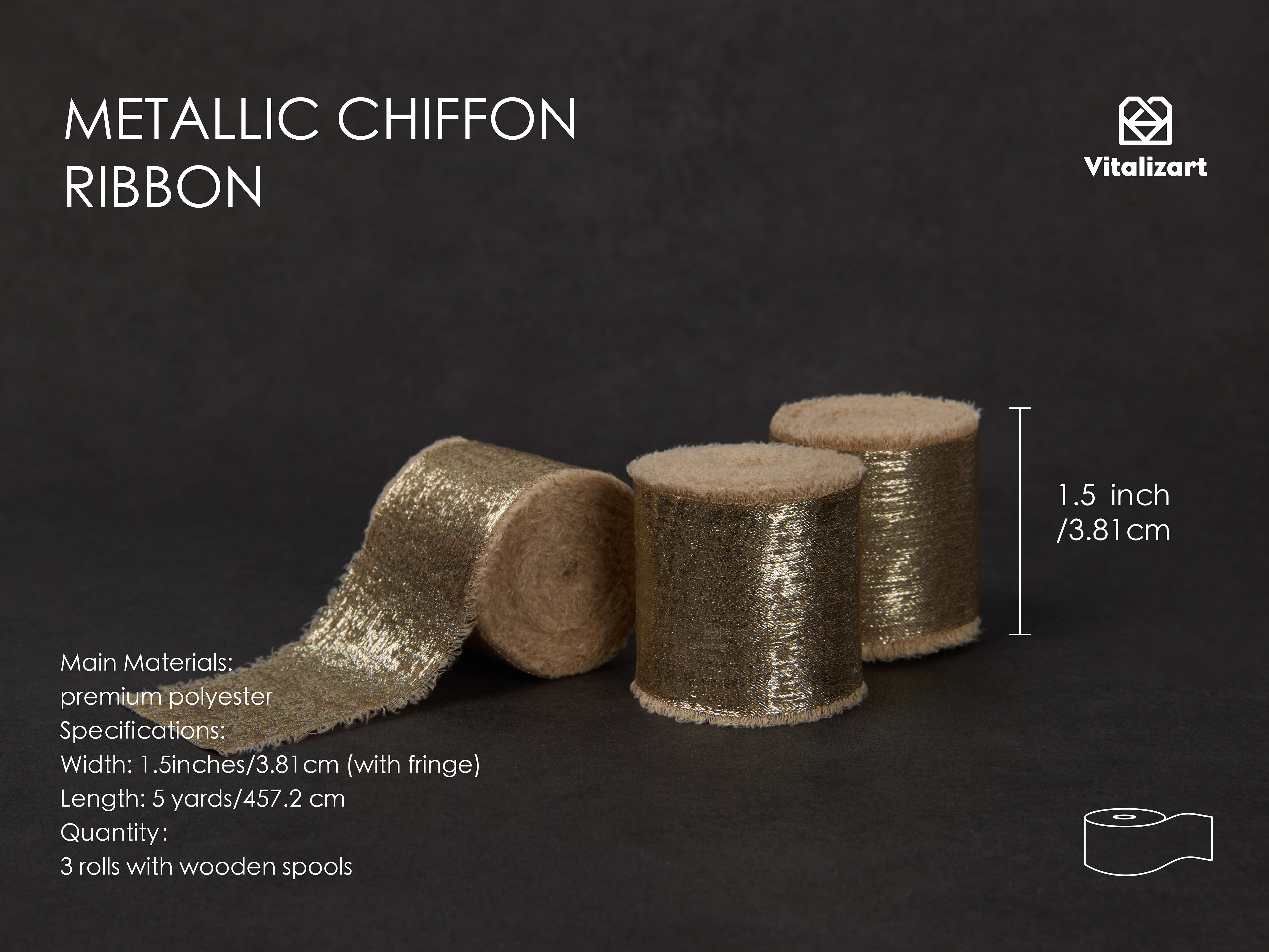 Metallic Chiffon Ribbon 1-1/2