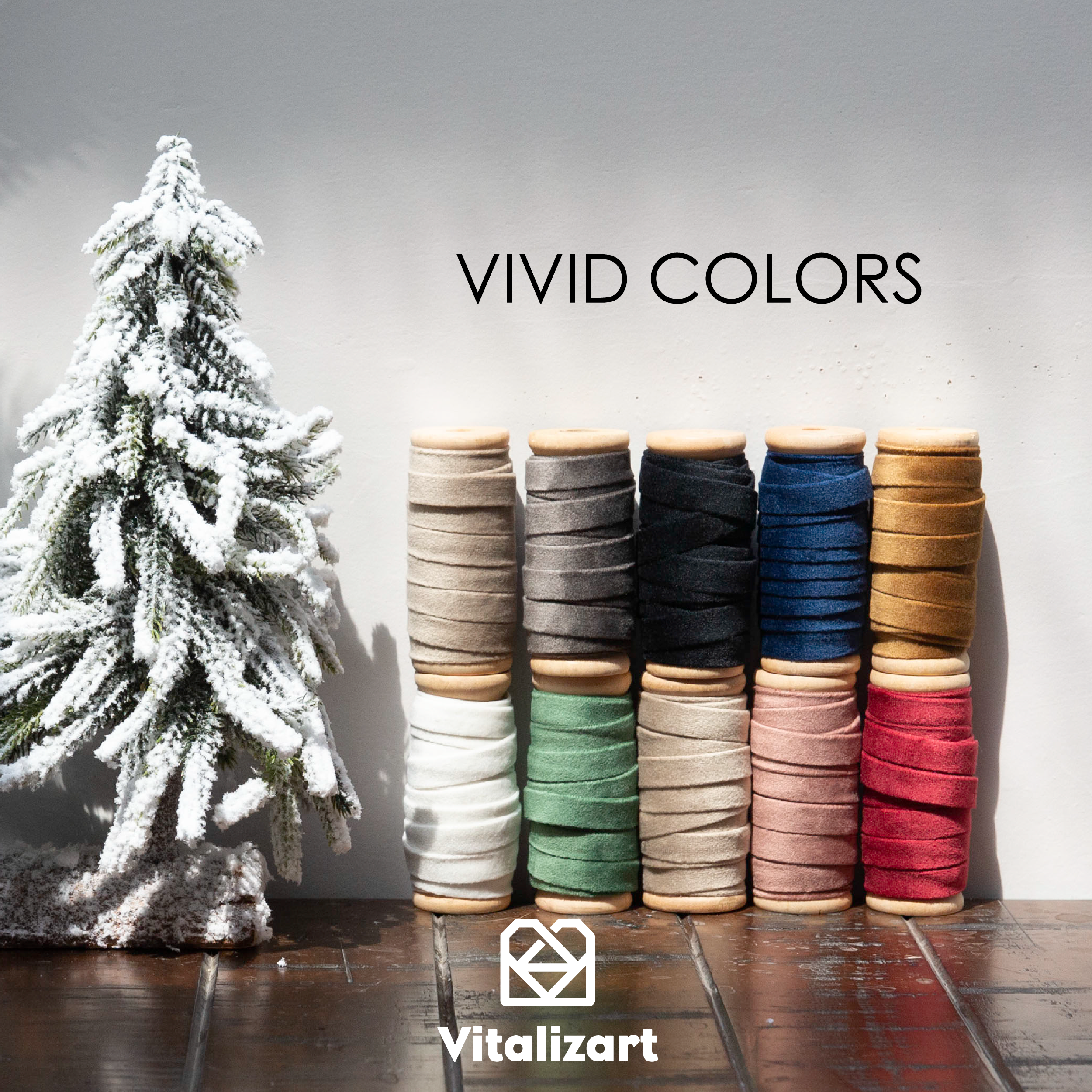 Velvet Ribbon With Wooden Spool 3/8