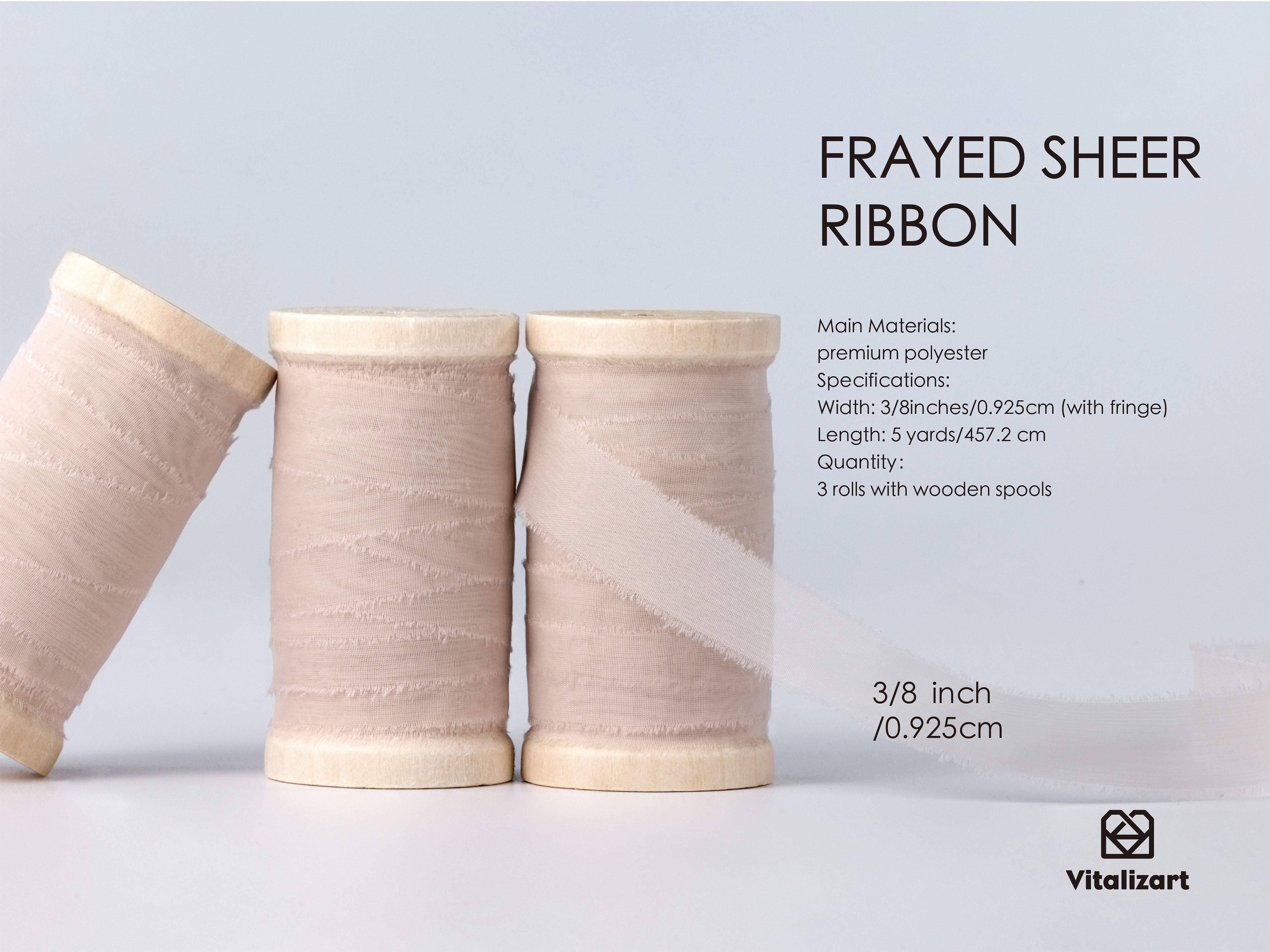 Frayed Edges Silk Like Organza Ribbon 3/8