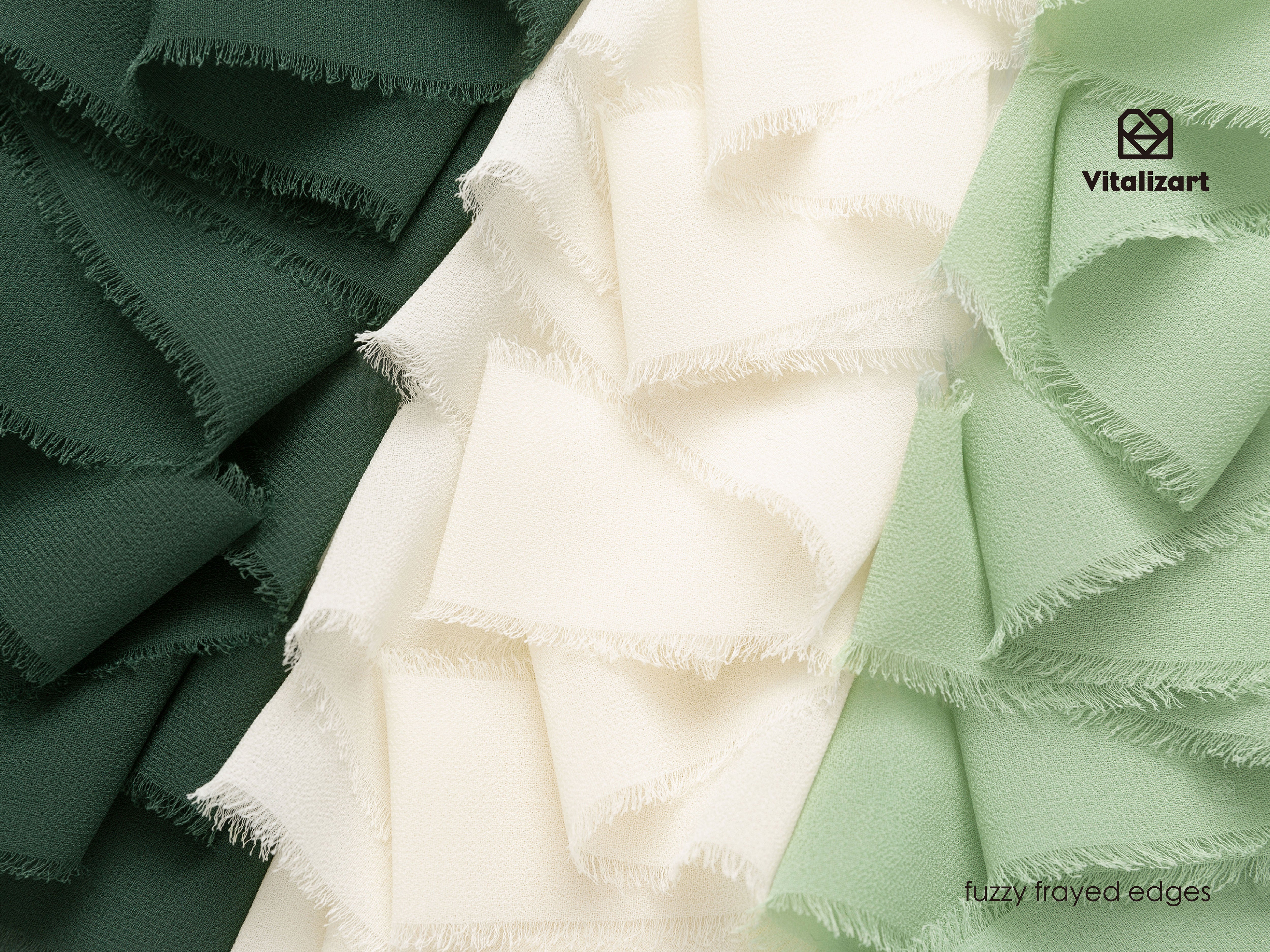Fringe Chiffon Silk Ribbon 1.5