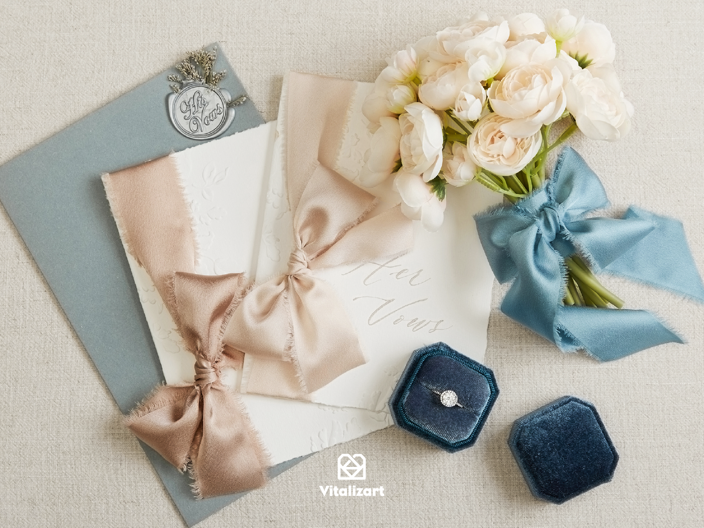 Silk Satin Ribbon with Wooden Spool 1.5